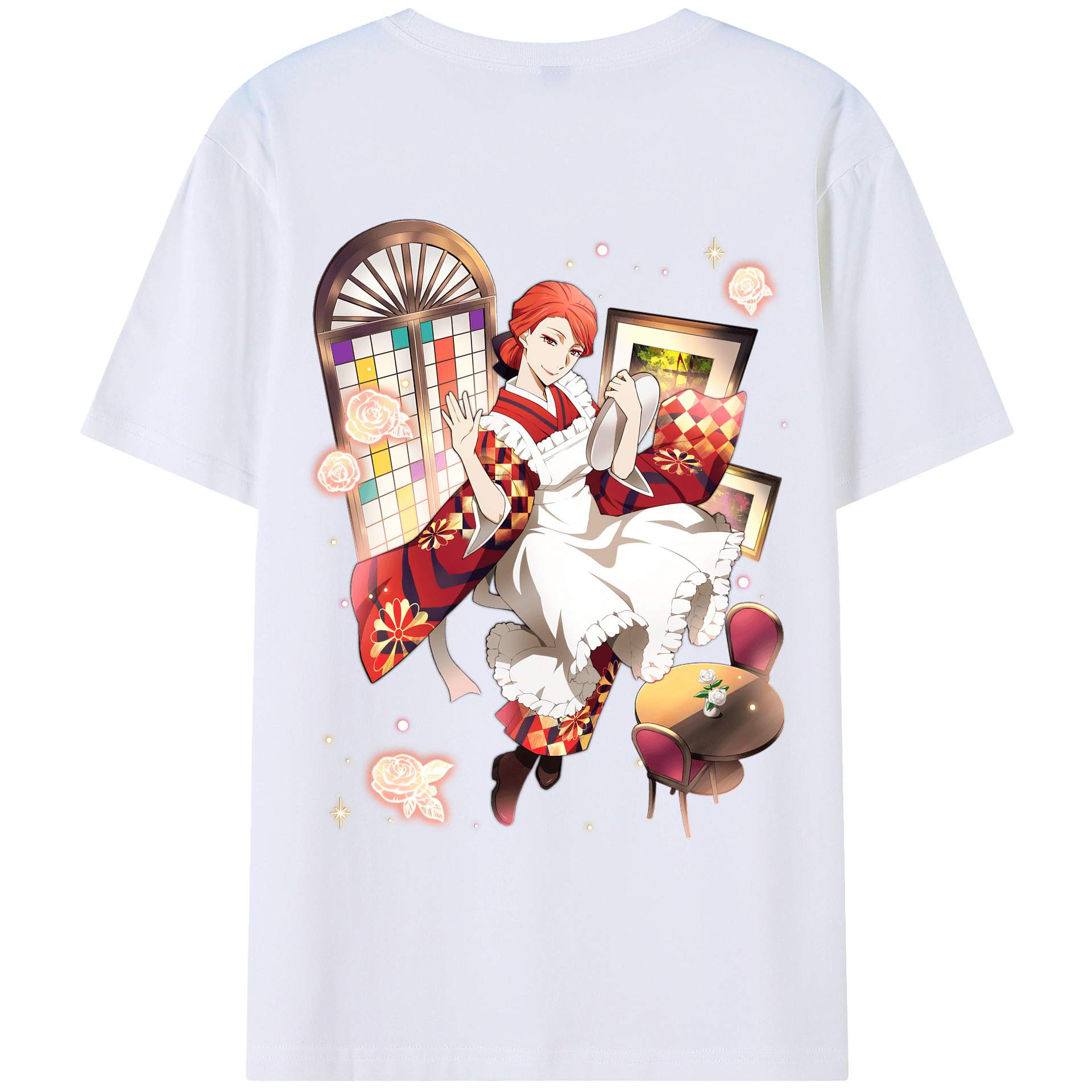 （画像用） 文豪ストレイドッグス Bungo Stray Dogs 綿100％ メンズ半袖Tシャツ（バックプリント） 通気性
