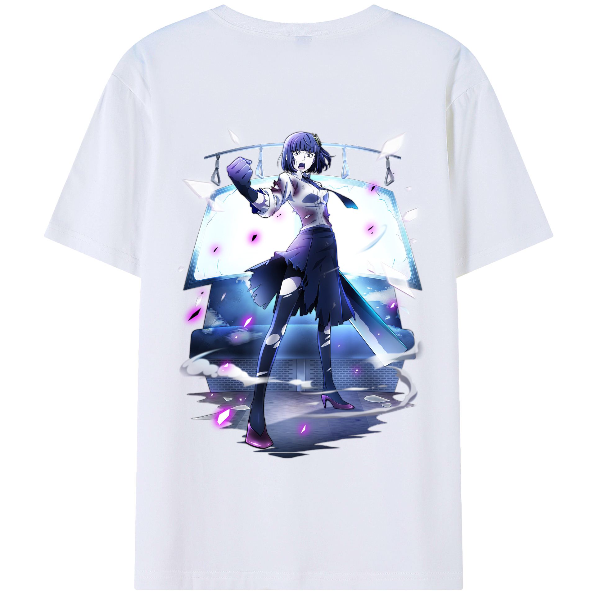 （画像用） 文豪ストレイドッグス Bungo Stray Dogs 綿100％ メンズ半袖Tシャツ（バックプリント） 通気性