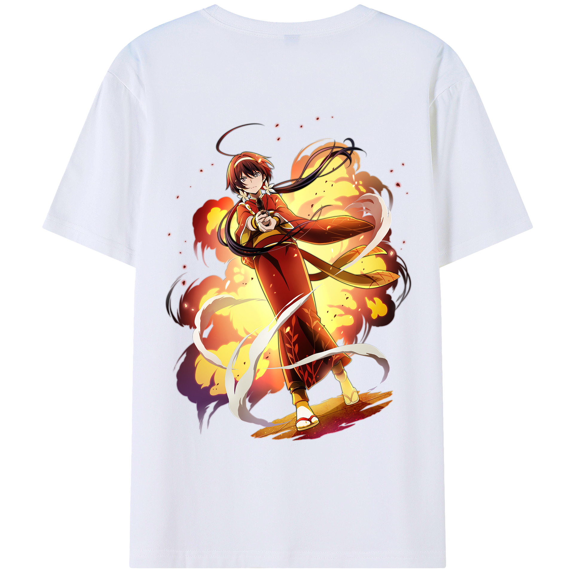 （画像用） 文豪ストレイドッグス Bungo Stray Dogs 綿100％ メンズ半袖Tシャツ（バックプリント） 通気性