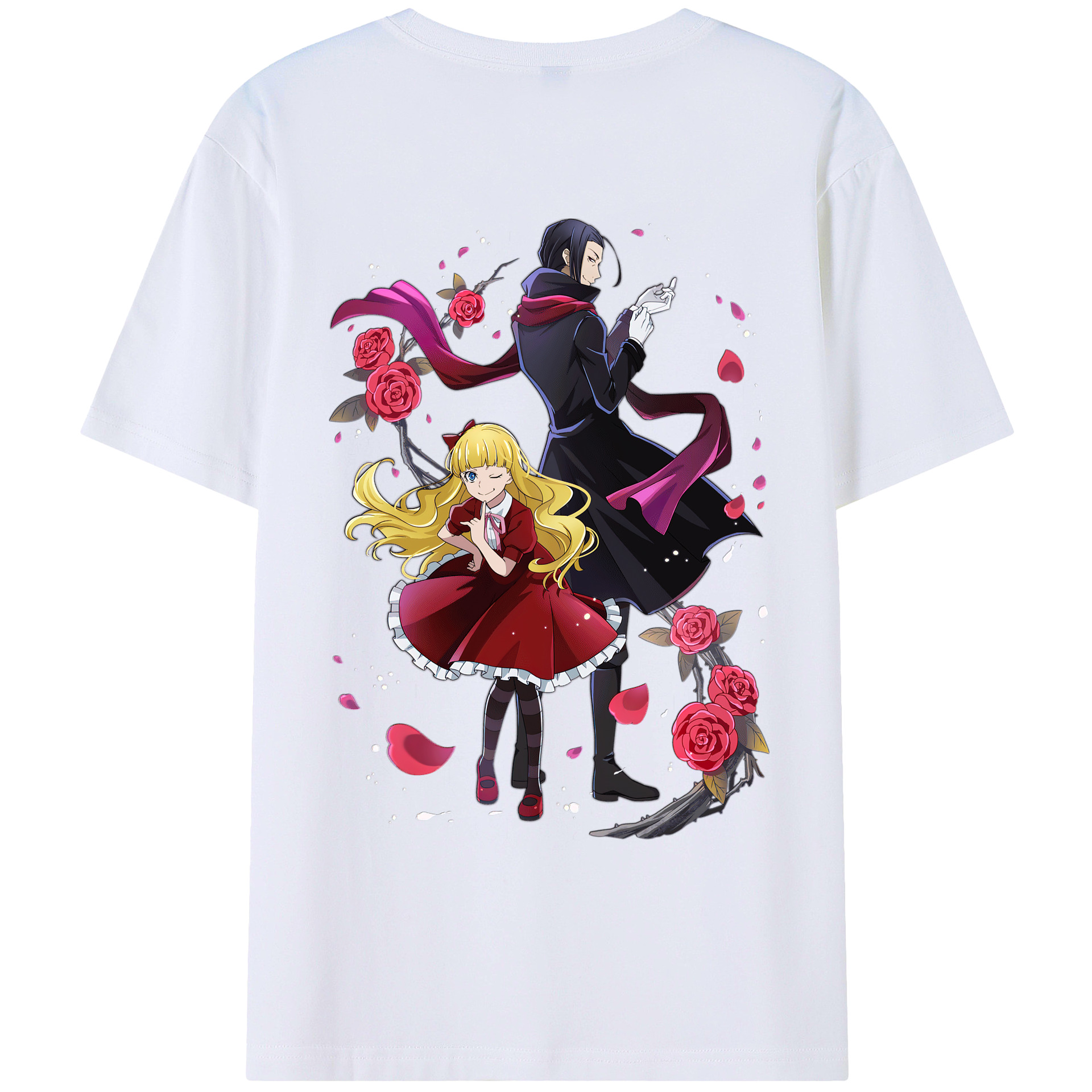 （画像用） 文豪ストレイドッグス Bungo Stray Dogs 綿100％ メンズ半袖Tシャツ（バックプリント） 通気性