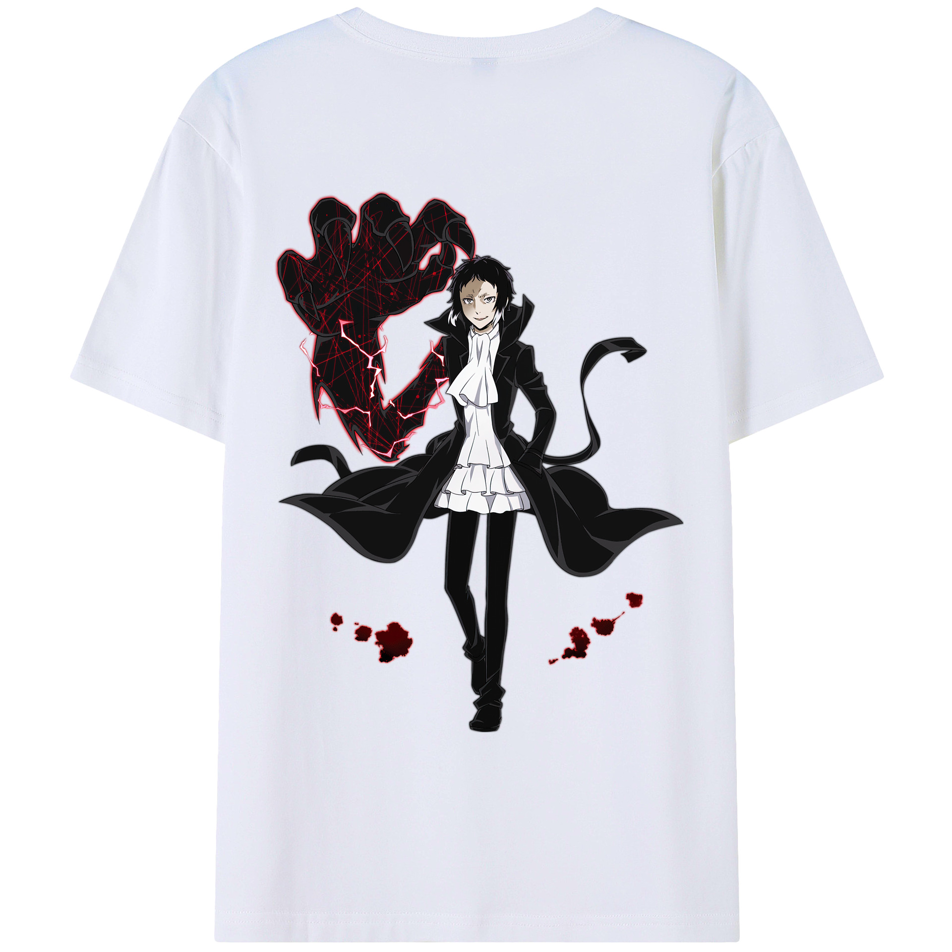 （画像用） 文豪ストレイドッグス Bungo Stray Dogs 綿100％ メンズ半袖Tシャツ（バックプリント） 通気性