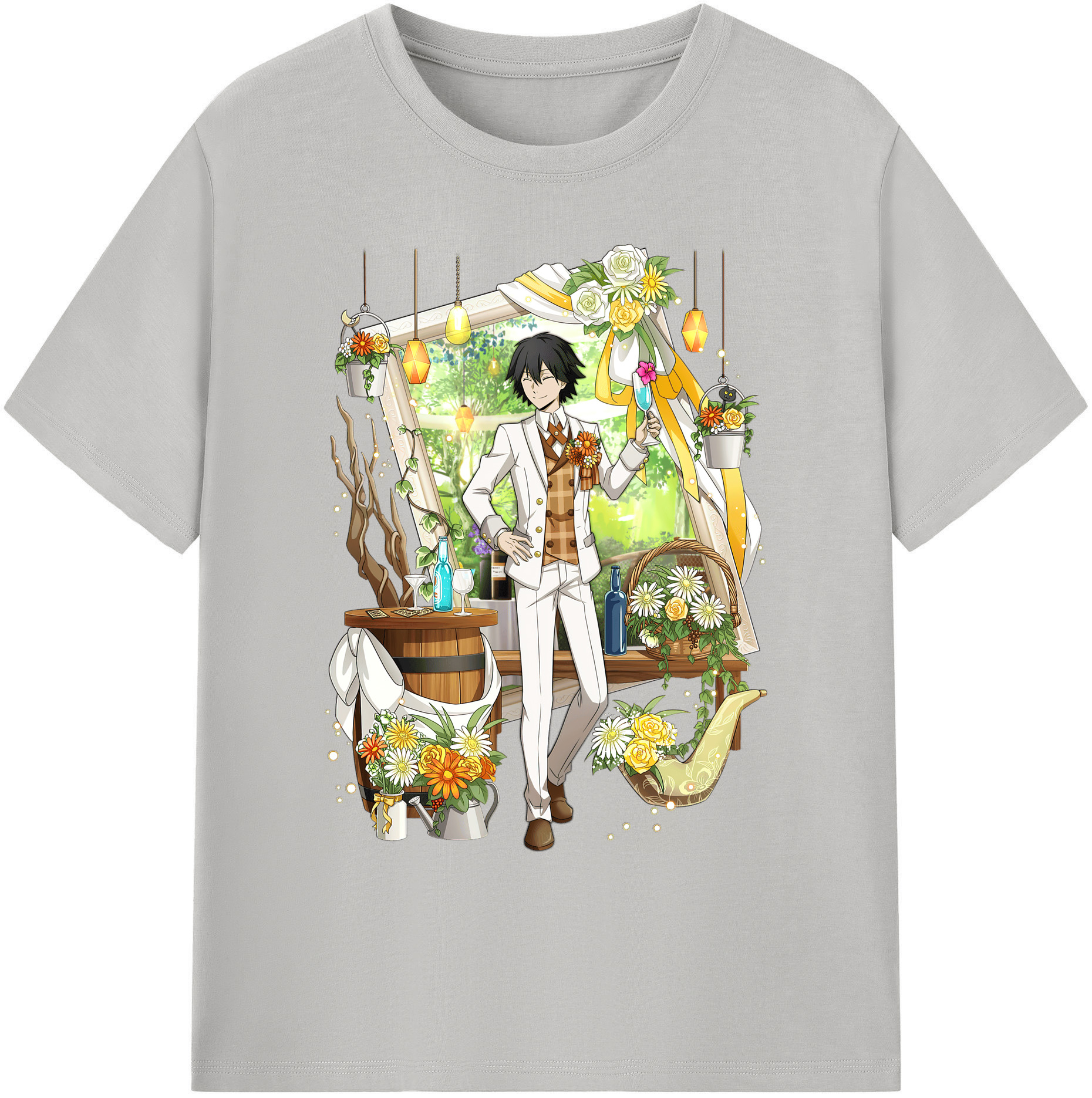 （画像用） 文豪ストレイドッグス Bungo Stray Dogs 綿100％ メンズ半袖Tシャツ｜肌触りやわらか＆通気性