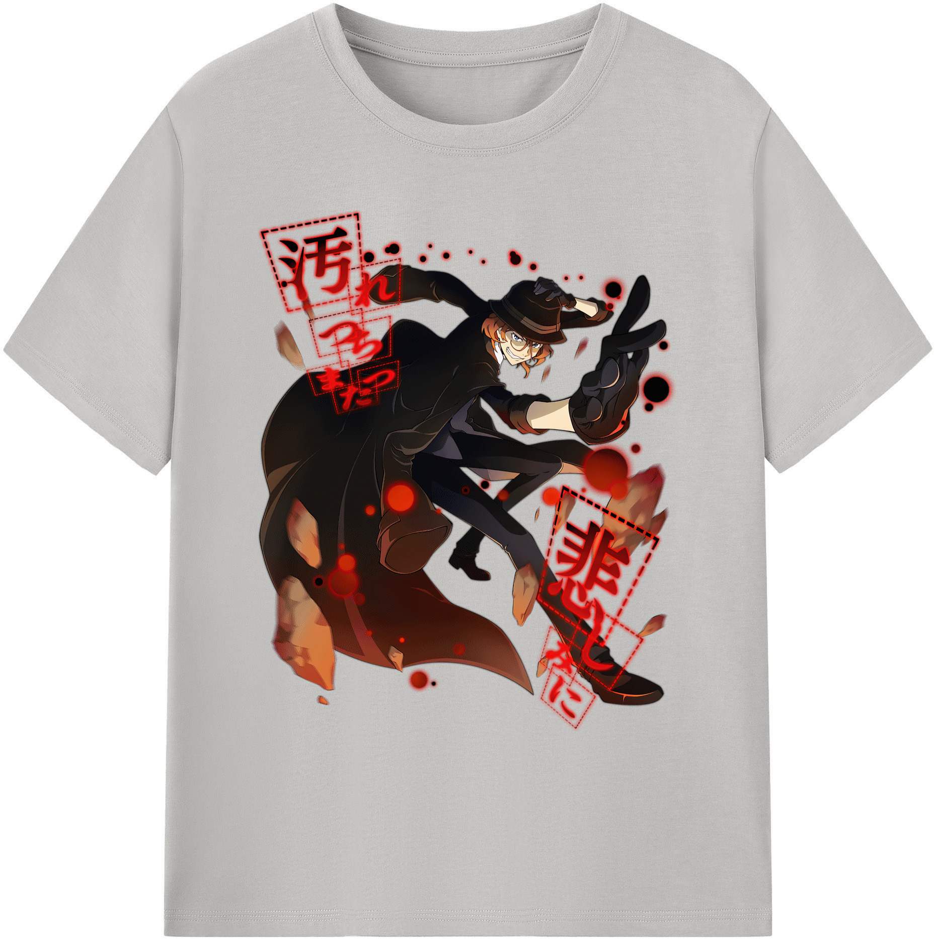 （画像用） 文豪ストレイドッグス Bungo Stray Dogs 綿100％ メンズ半袖Tシャツ｜肌触りやわらか＆通気性