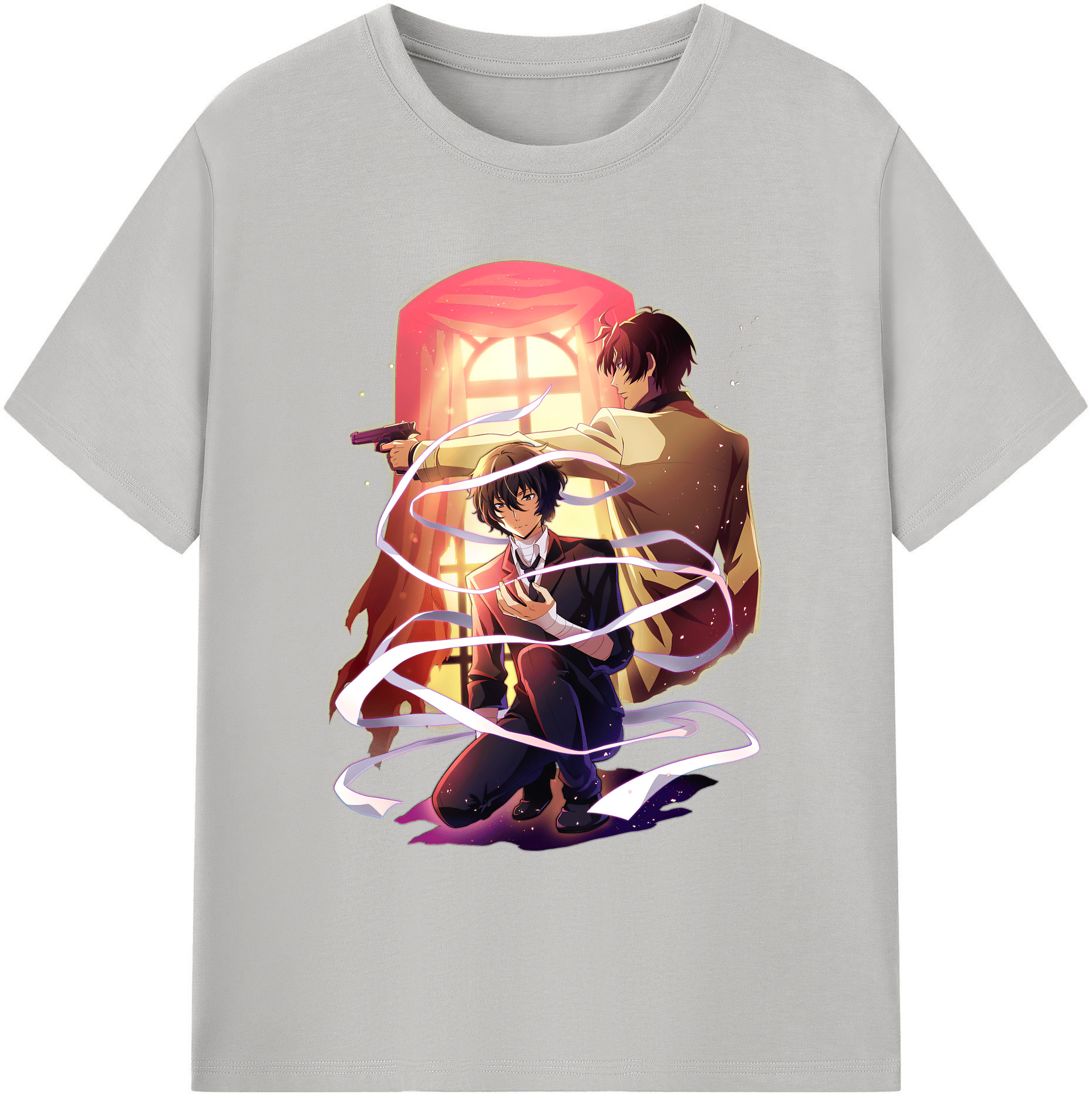 （画像用） 文豪ストレイドッグス Bungo Stray Dogs 綿100％ メンズ半袖Tシャツ｜肌触りやわらか＆通気性