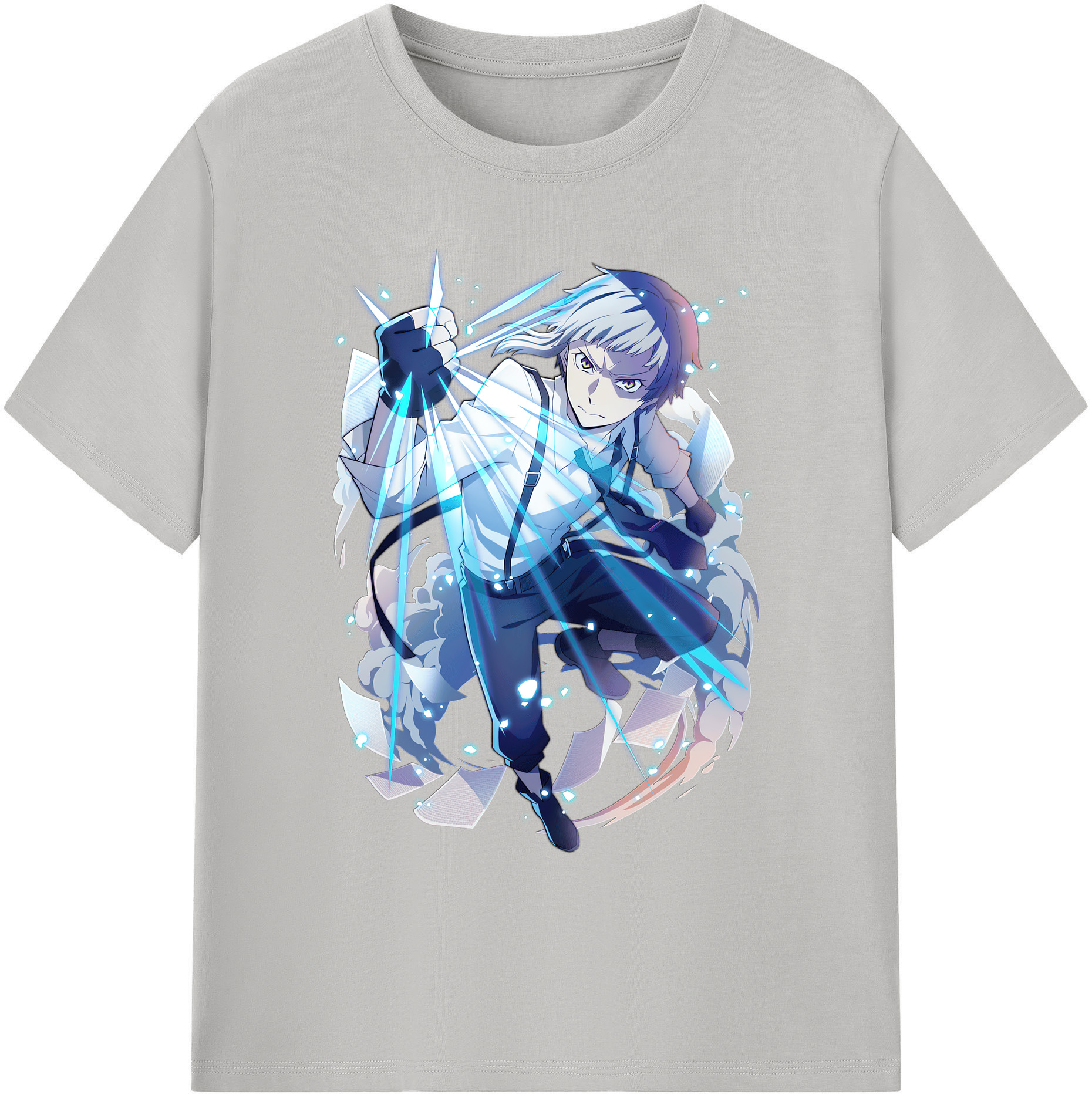 （画像用） 文豪ストレイドッグス Bungo Stray Dogs 綿100％ メンズ半袖Tシャツ｜肌触りやわらか＆通気性