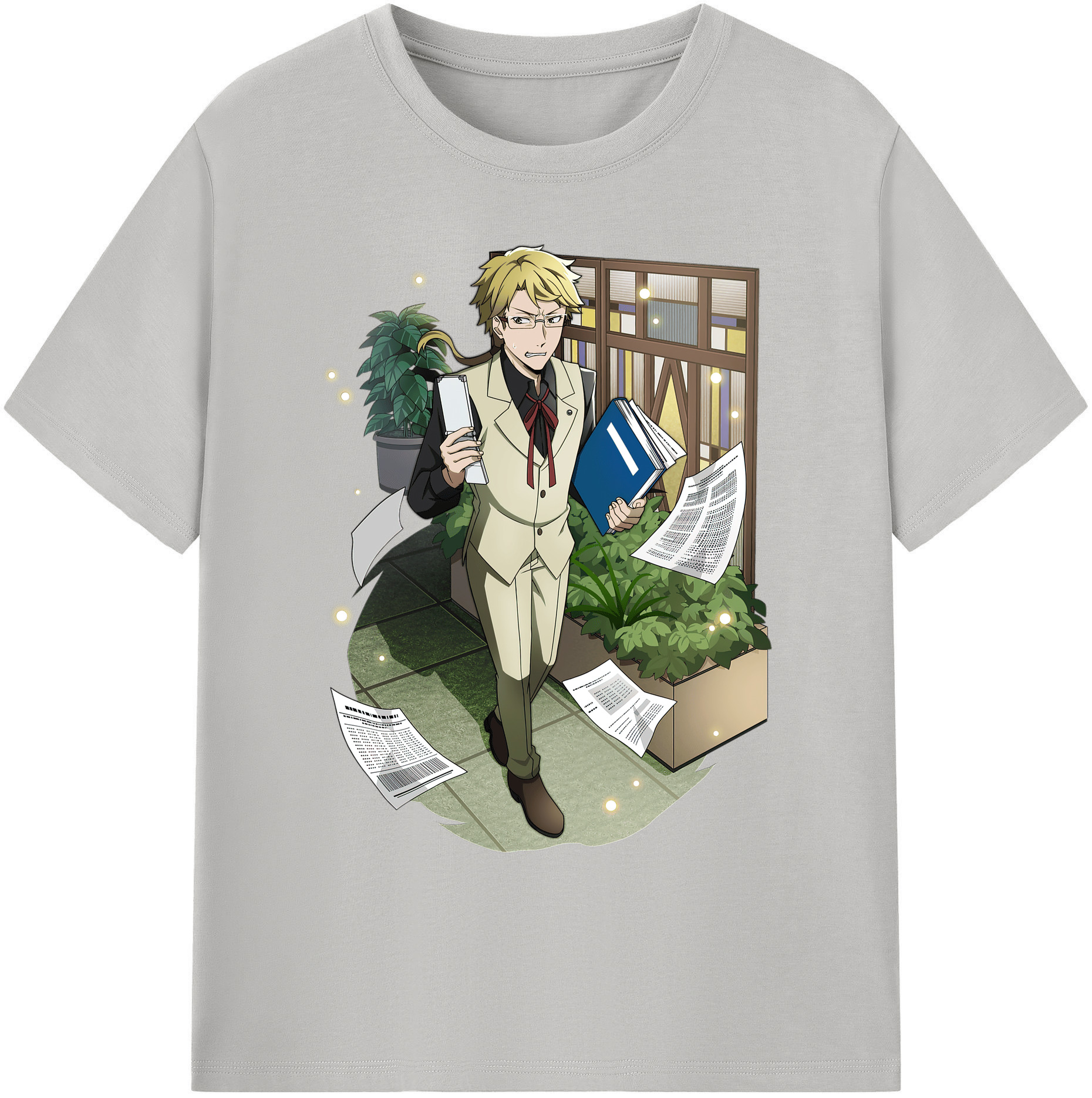 （画像用） 文豪ストレイドッグス Bungo Stray Dogs 綿100％ メンズ半袖Tシャツ｜肌触りやわらか＆通気性