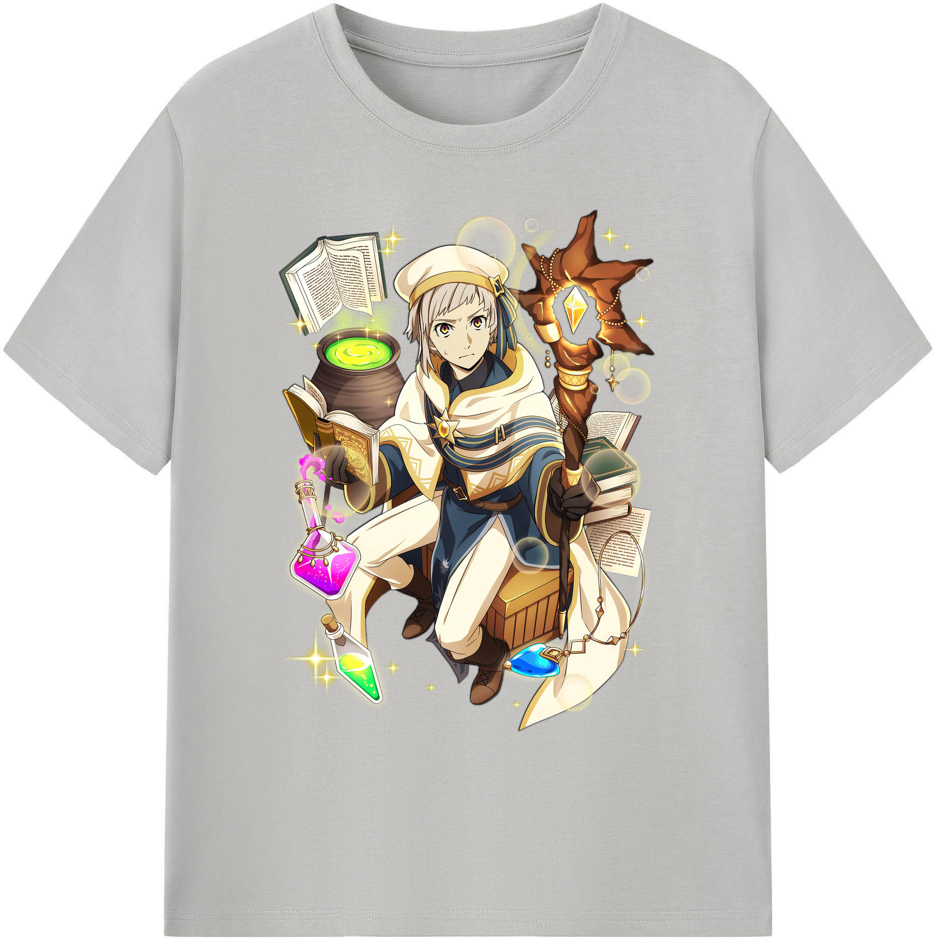 （画像用） 文豪ストレイドッグス Bungo Stray Dogs 綿100％ メンズ半袖Tシャツ｜肌触りやわらか＆通気性