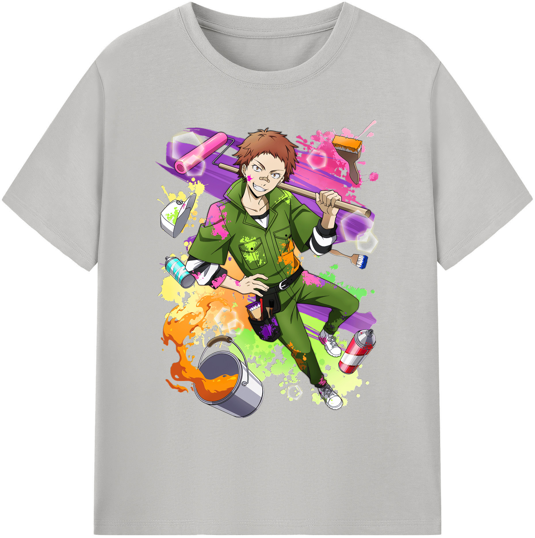 （画像用） 文豪ストレイドッグス Bungo Stray Dogs 綿100％ メンズ半袖Tシャツ｜肌触りやわらか＆通気性
