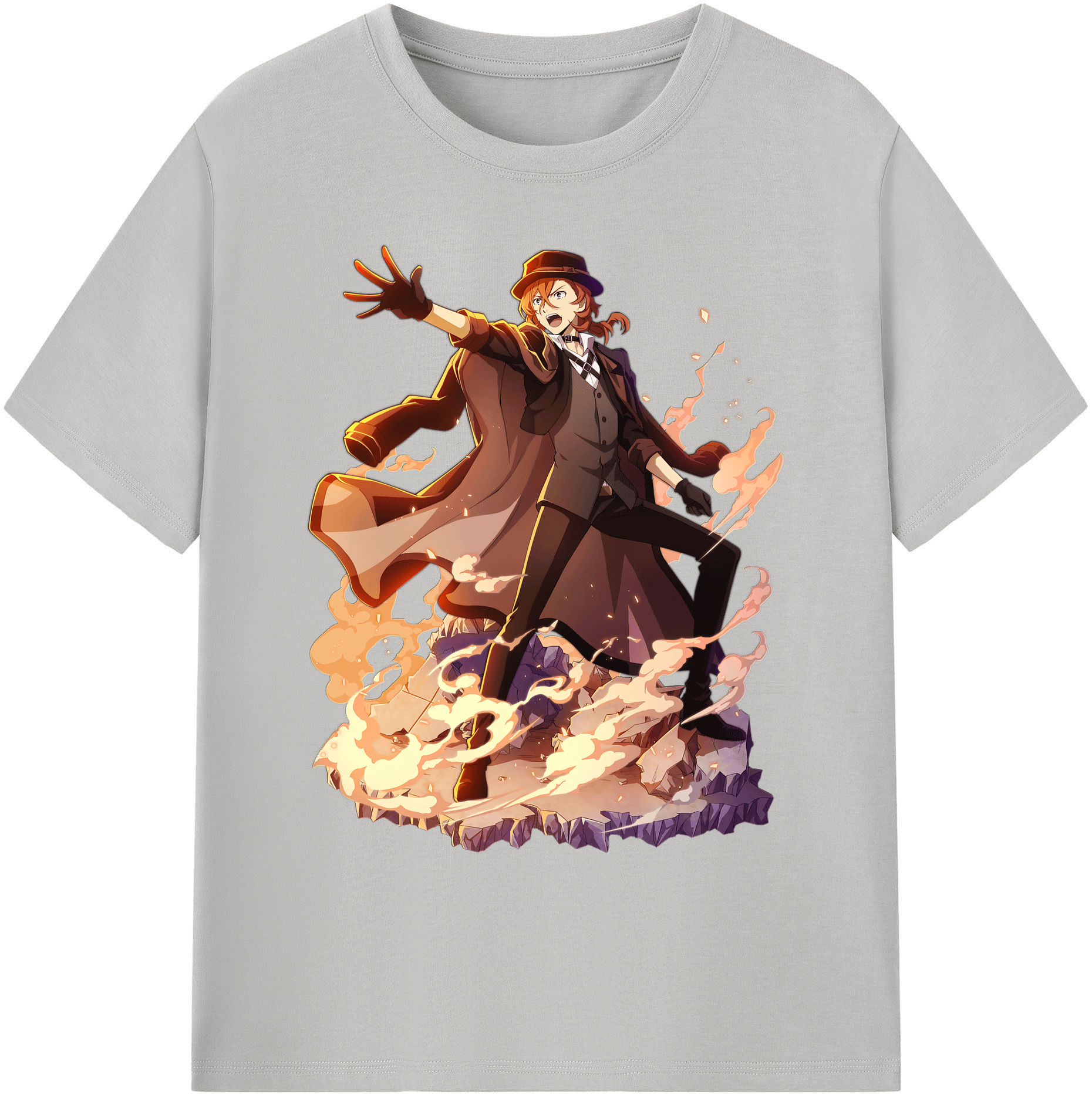 （画像用） 文豪ストレイドッグス Bungo Stray Dogs 綿100％ メンズ半袖Tシャツ｜肌触りやわらか＆通気性