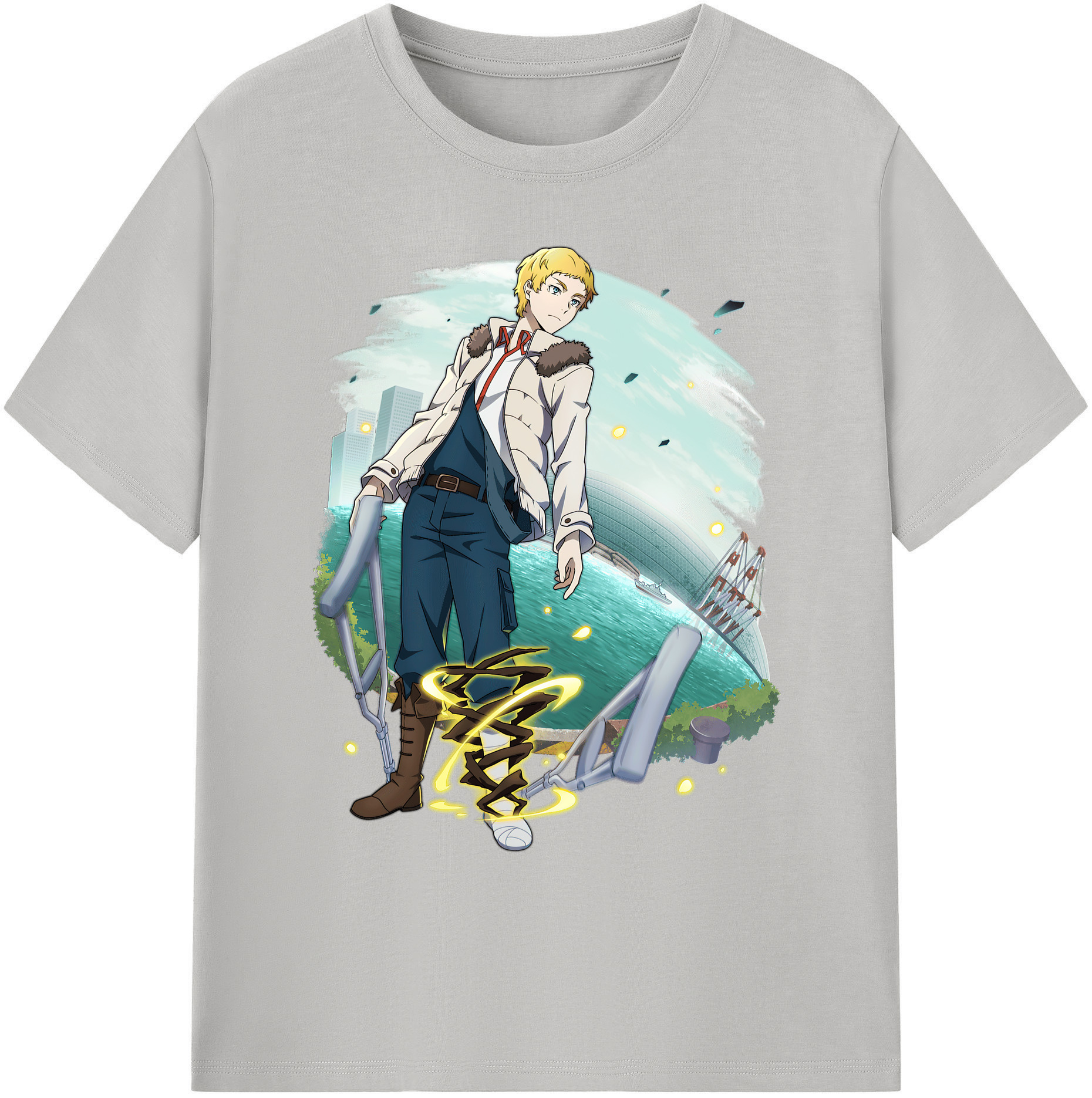 （画像用） 文豪ストレイドッグス Bungo Stray Dogs 綿100％ メンズ半袖Tシャツ｜肌触りやわらか＆通気性