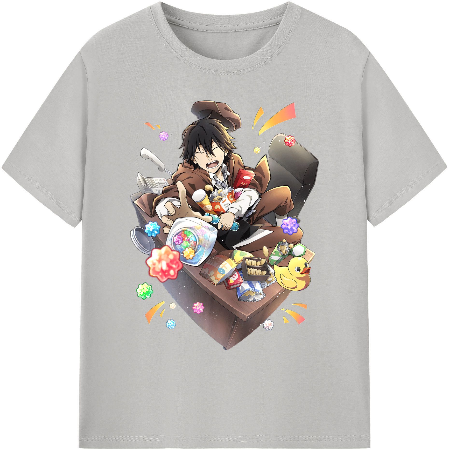 （画像用） 文豪ストレイドッグス Bungo Stray Dogs 綿100％ メンズ半袖Tシャツ｜肌触りやわらか＆通気性