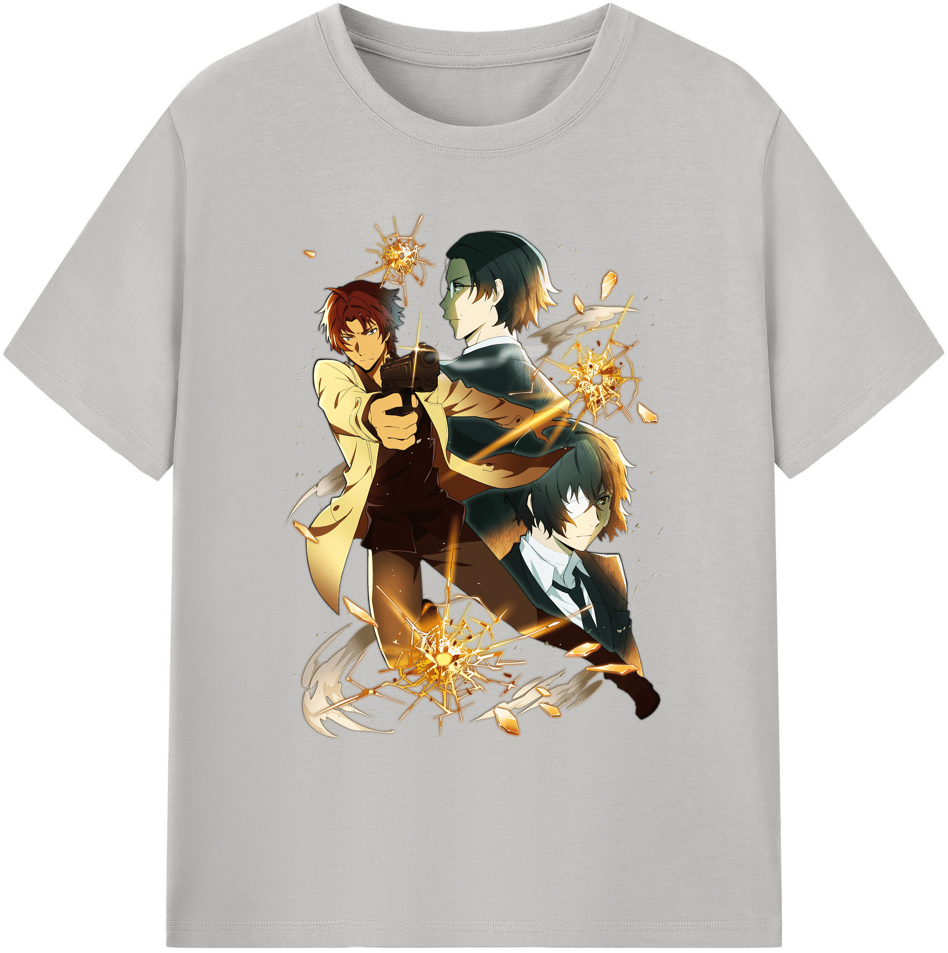 （画像用） 文豪ストレイドッグス Bungo Stray Dogs 綿100％ メンズ半袖Tシャツ｜肌触りやわらか＆通気性