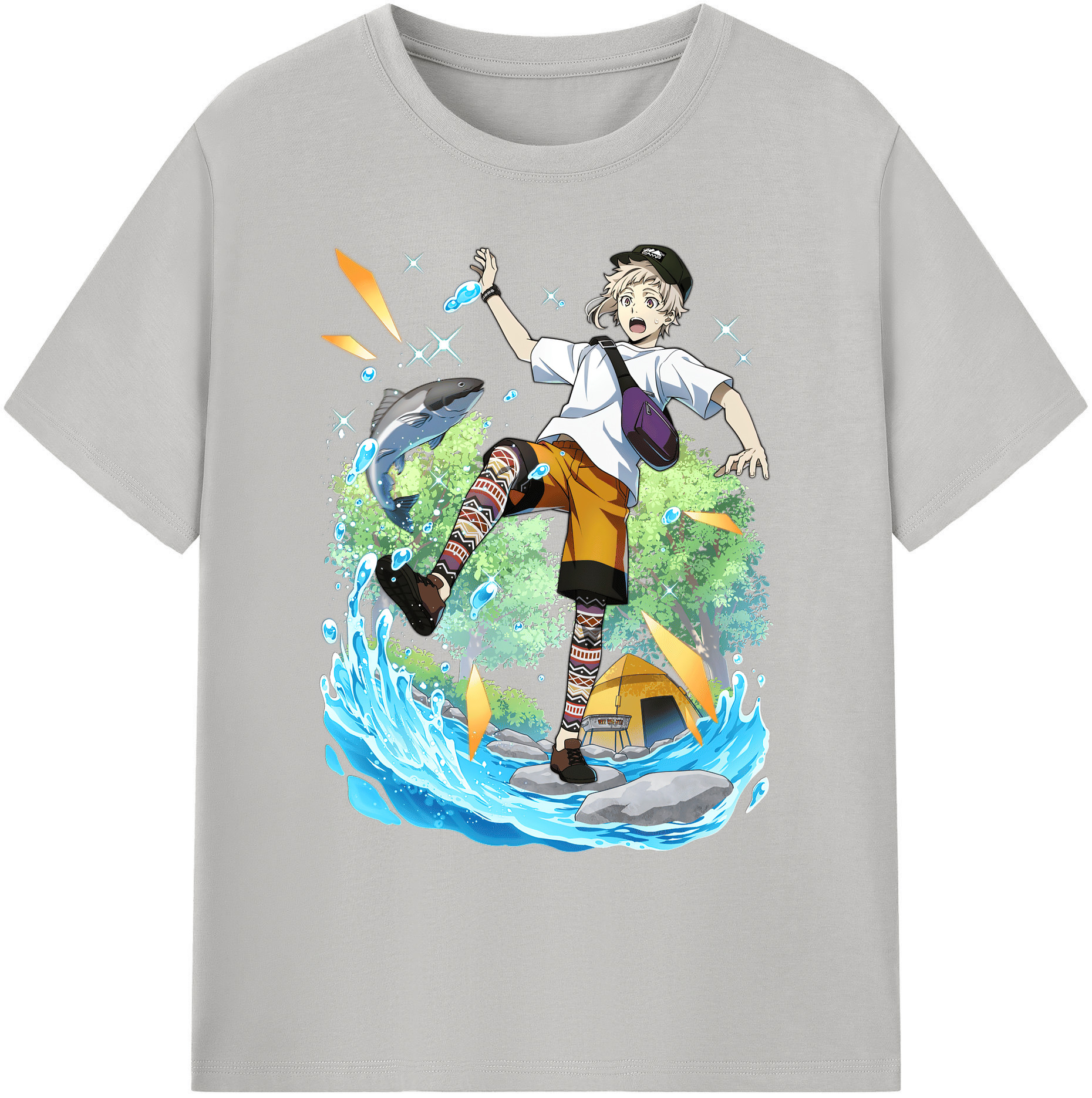 （画像用） 文豪ストレイドッグス Bungo Stray Dogs 綿100％ メンズ半袖Tシャツ｜肌触りやわらか＆通気性