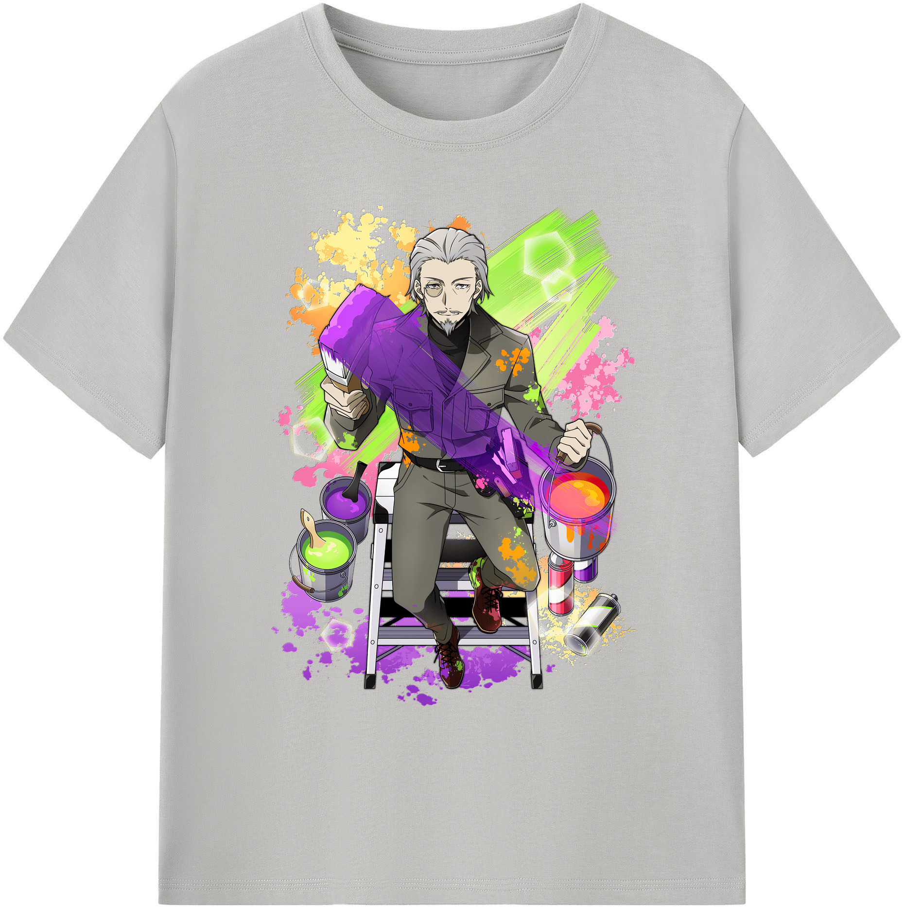 （画像用） 文豪ストレイドッグス Bungo Stray Dogs 綿100％ メンズ半袖Tシャツ｜肌触りやわらか＆通気性