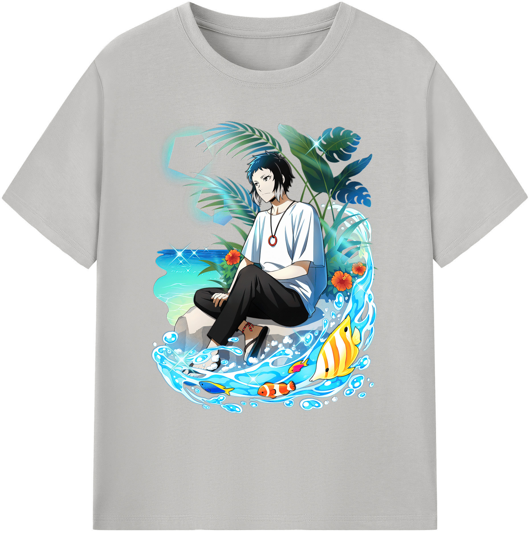 （画像用） 文豪ストレイドッグス Bungo Stray Dogs 綿100％ メンズ半袖Tシャツ｜肌触りやわらか＆通気性