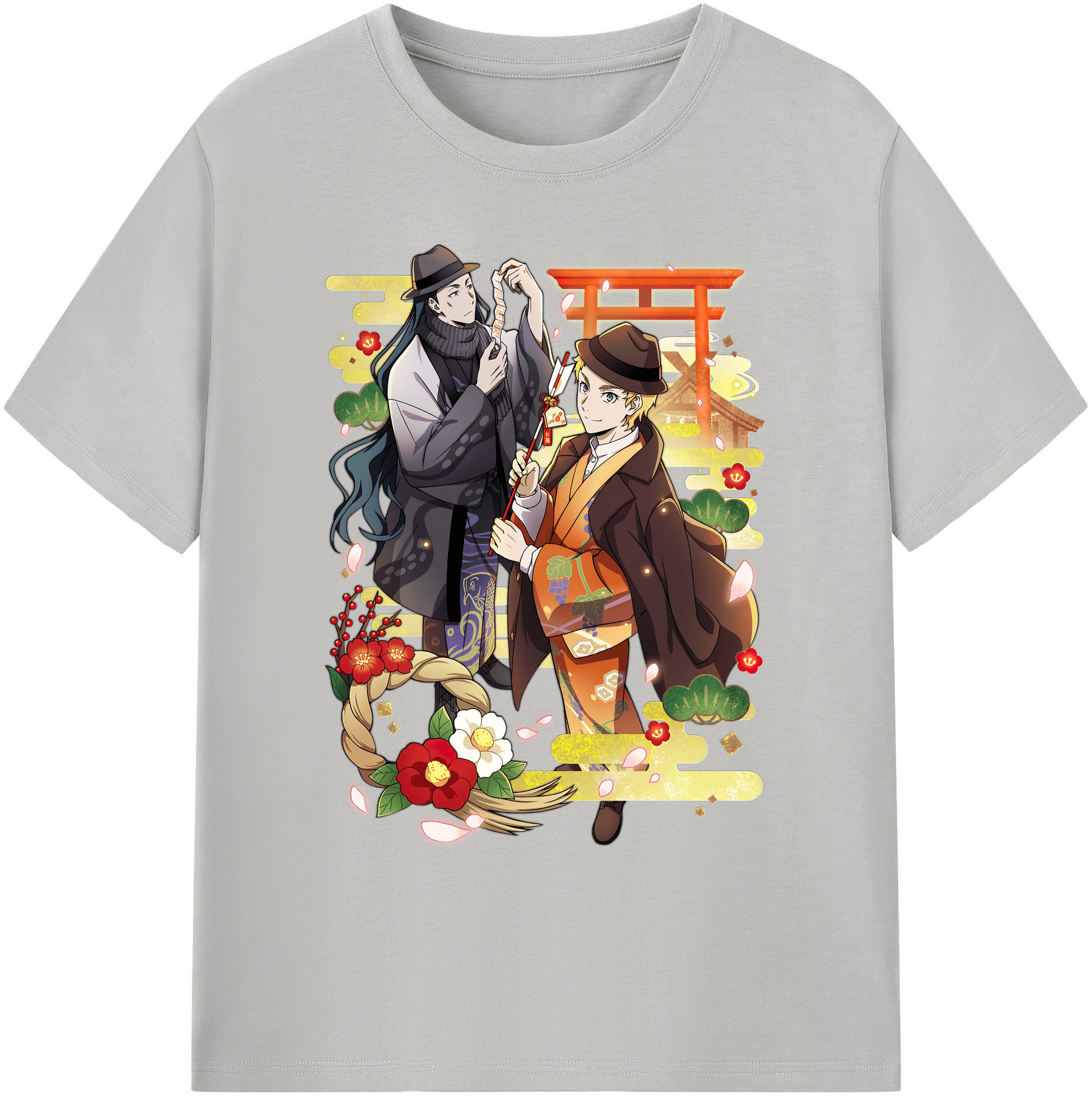 （画像用） 文豪ストレイドッグス Bungo Stray Dogs 綿100％ メンズ半袖Tシャツ｜肌触りやわらか＆通気性