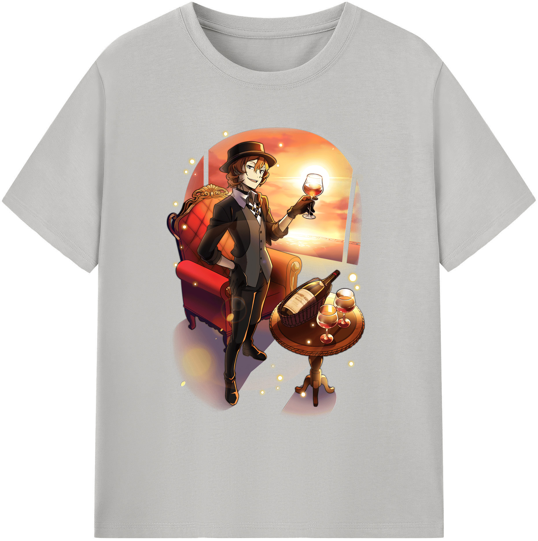（画像用） 文豪ストレイドッグス Bungo Stray Dogs 綿100％ メンズ半袖Tシャツ｜肌触りやわらか＆通気性