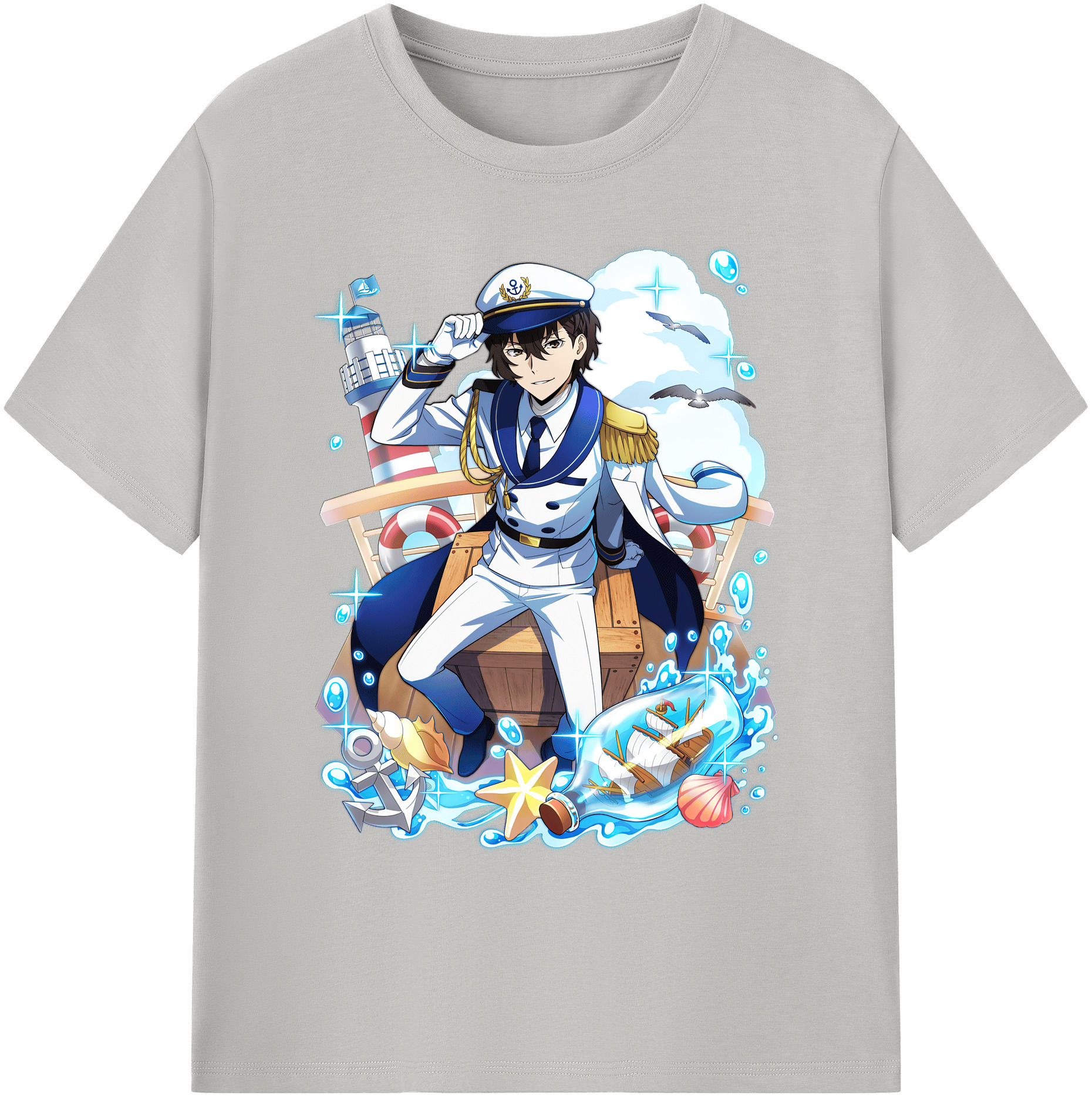 文豪ストレイドッグス Bungo Stray Dogs 綿100％ メンズ半袖Tシャツ｜肌触りやわらか＆通気性