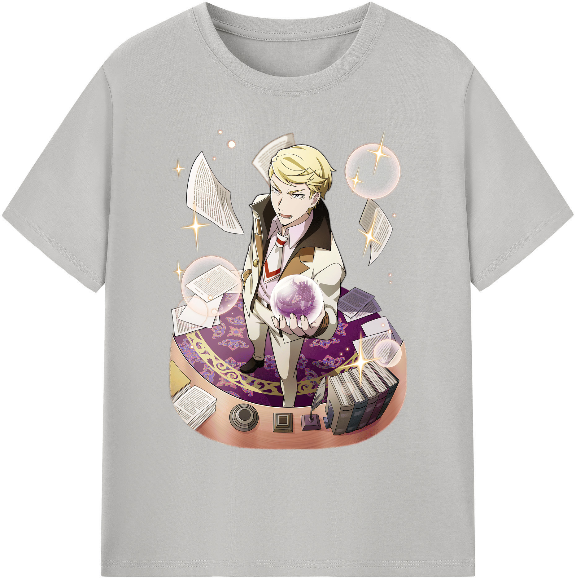 （画像用） 文豪ストレイドッグス Bungo Stray Dogs 綿100％ メンズ半袖Tシャツ｜肌触りやわらか＆通気性