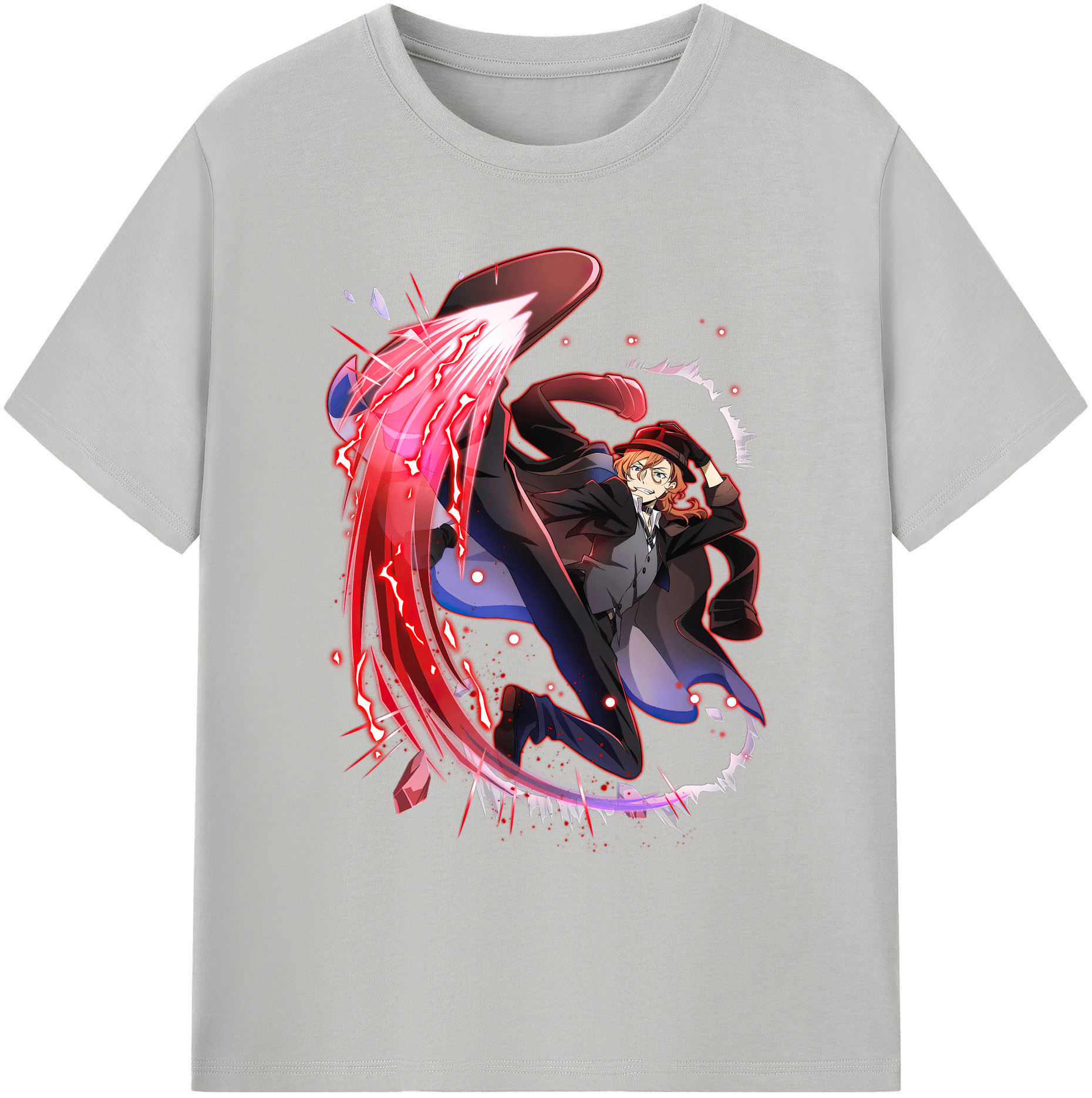 （画像用） 文豪ストレイドッグス Bungo Stray Dogs 綿100％ メンズ半袖Tシャツ｜肌触りやわらか＆通気性