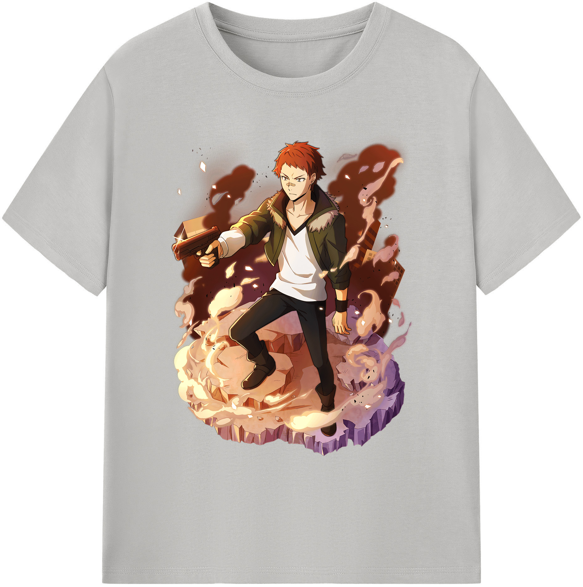 （画像用） 文豪ストレイドッグス Bungo Stray Dogs 綿100％ メンズ半袖Tシャツ｜肌触りやわらか＆通気性