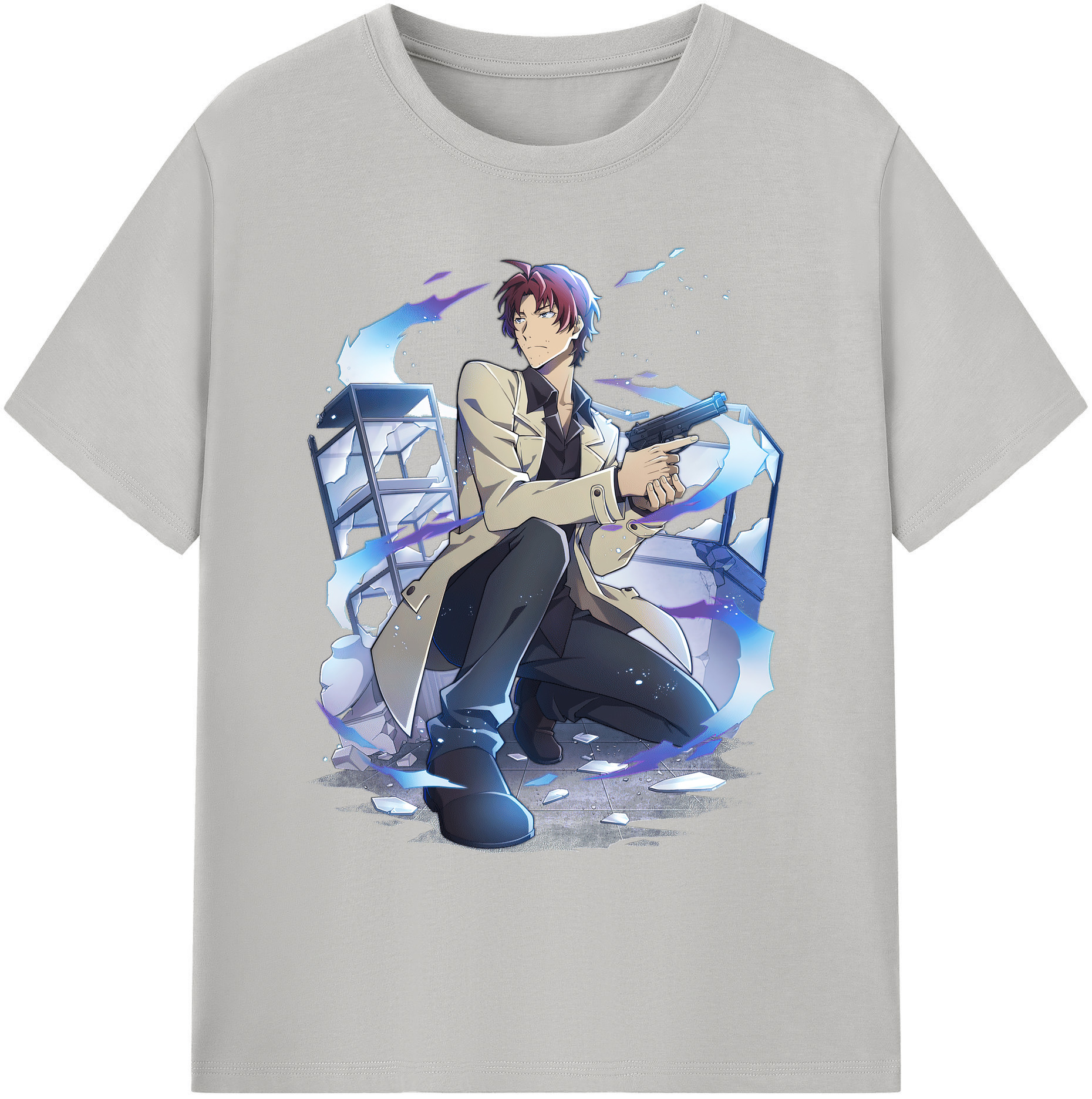 （画像用） 文豪ストレイドッグス Bungo Stray Dogs 綿100％ メンズ半袖Tシャツ｜肌触りやわらか＆通気性