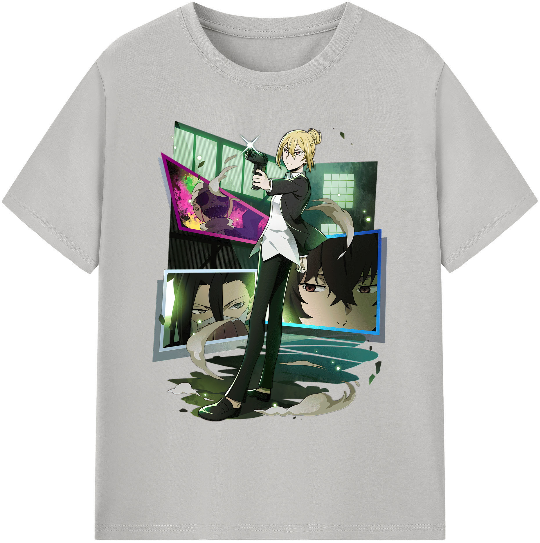 （画像用） 文豪ストレイドッグス Bungo Stray Dogs 綿100％ メンズ半袖Tシャツ｜肌触りやわらか＆通気性