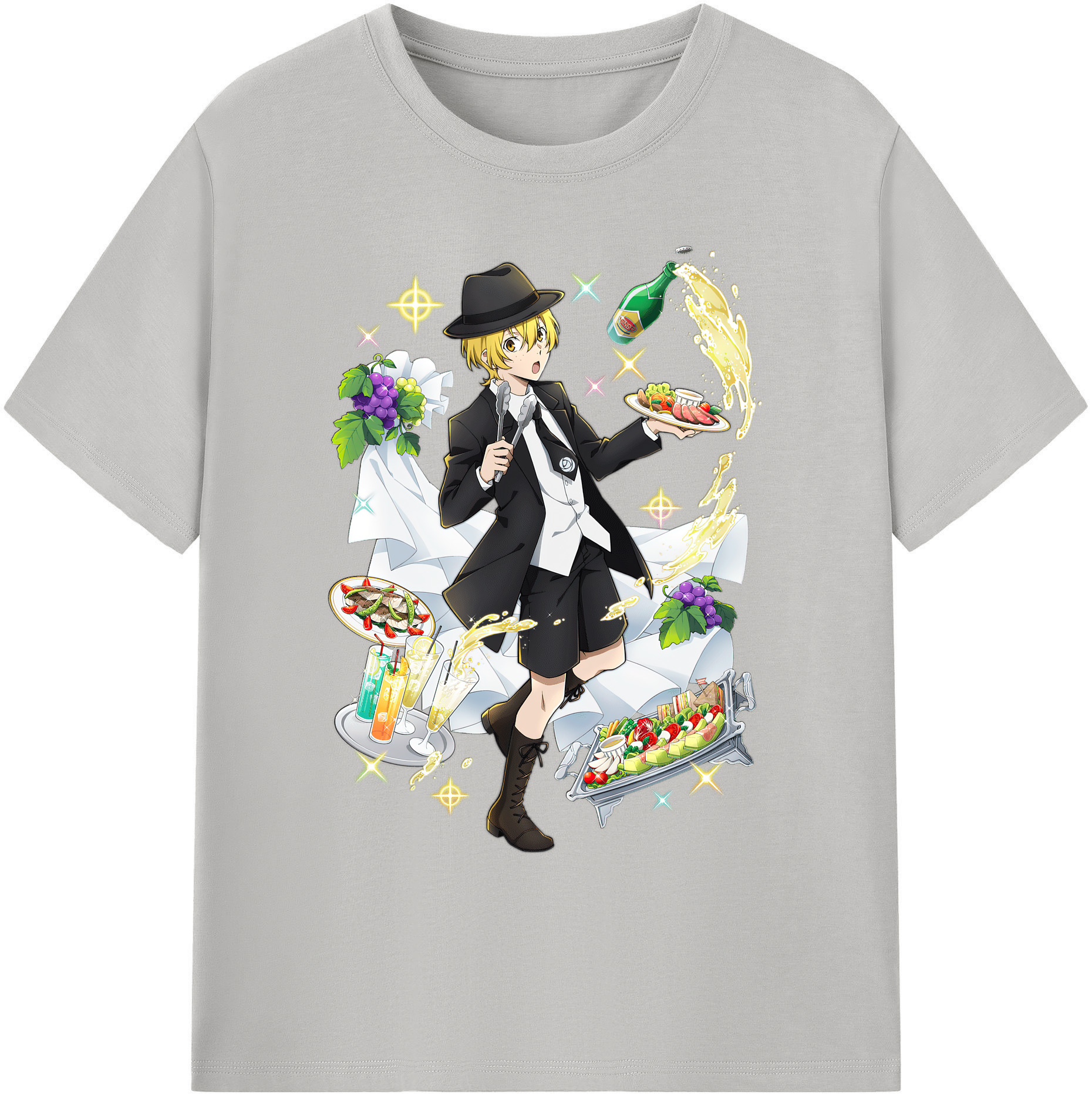 （画像用） 文豪ストレイドッグス Bungo Stray Dogs 綿100％ メンズ半袖Tシャツ｜肌触りやわらか＆通気性