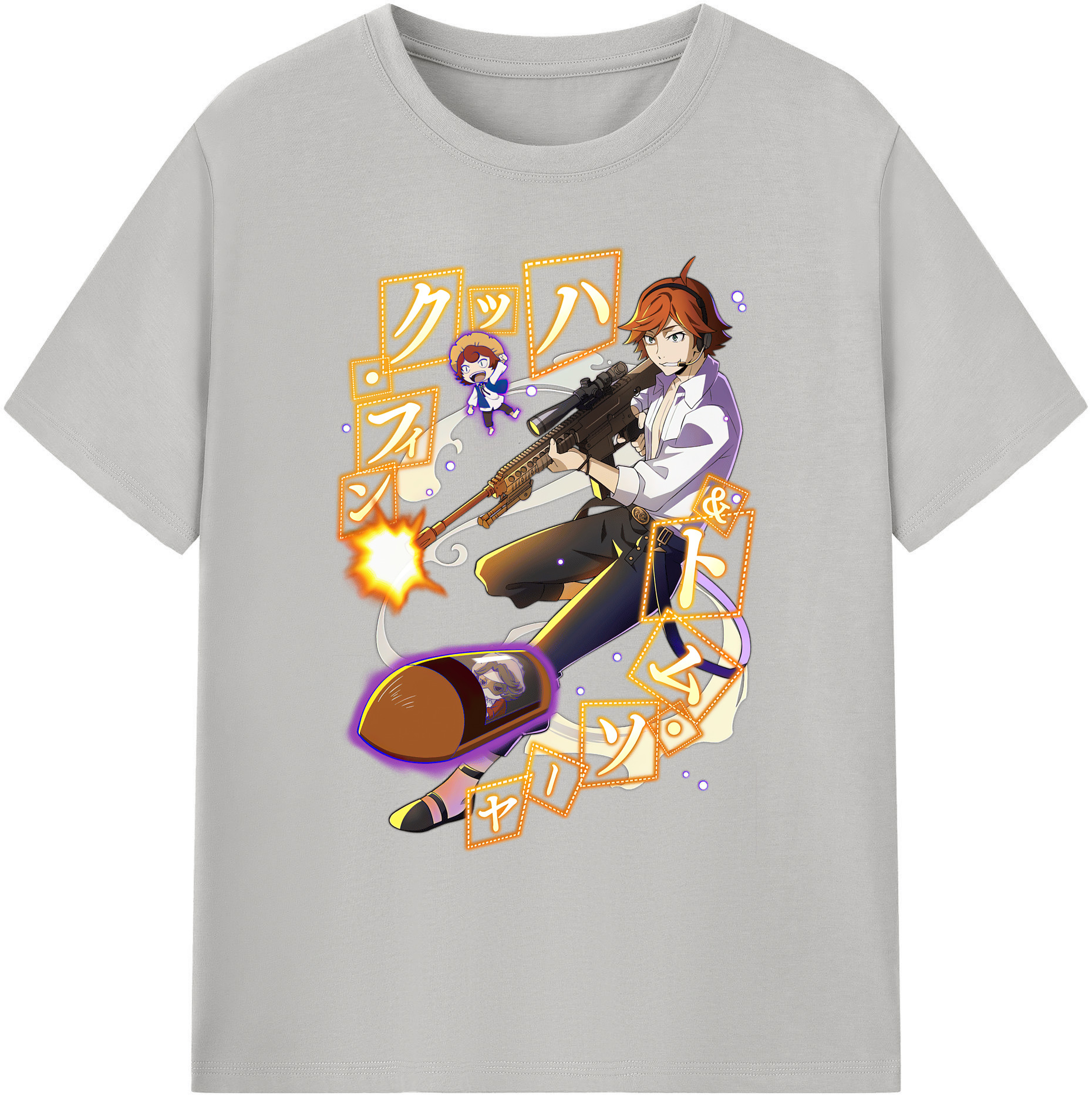 （画像用） 文豪ストレイドッグス Bungo Stray Dogs 綿100％ メンズ半袖Tシャツ｜肌触りやわらか＆通気性