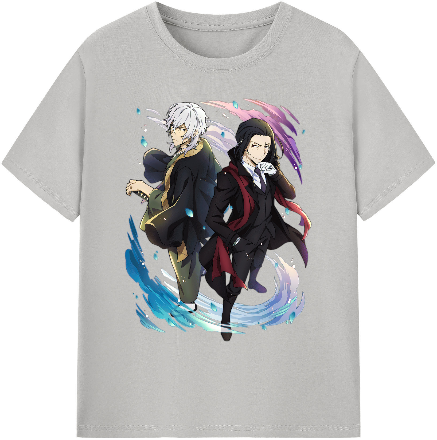 （画像用） 文豪ストレイドッグス Bungo Stray Dogs 綿100％ メンズ半袖Tシャツ｜肌触りやわらか＆通気性