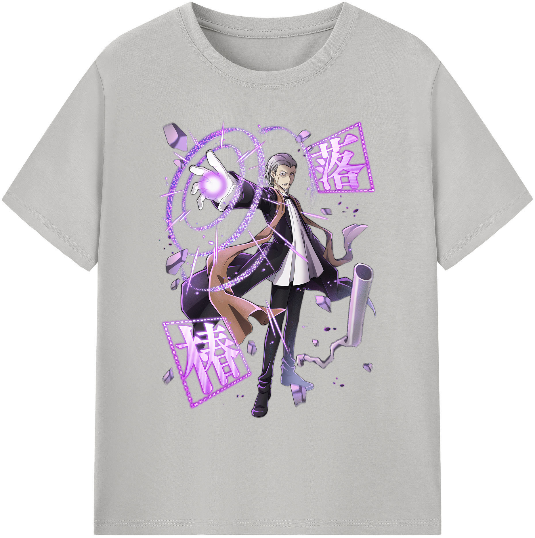 （画像用） 文豪ストレイドッグス Bungo Stray Dogs 綿100％ メンズ半袖Tシャツ｜肌触りやわらか＆通気性