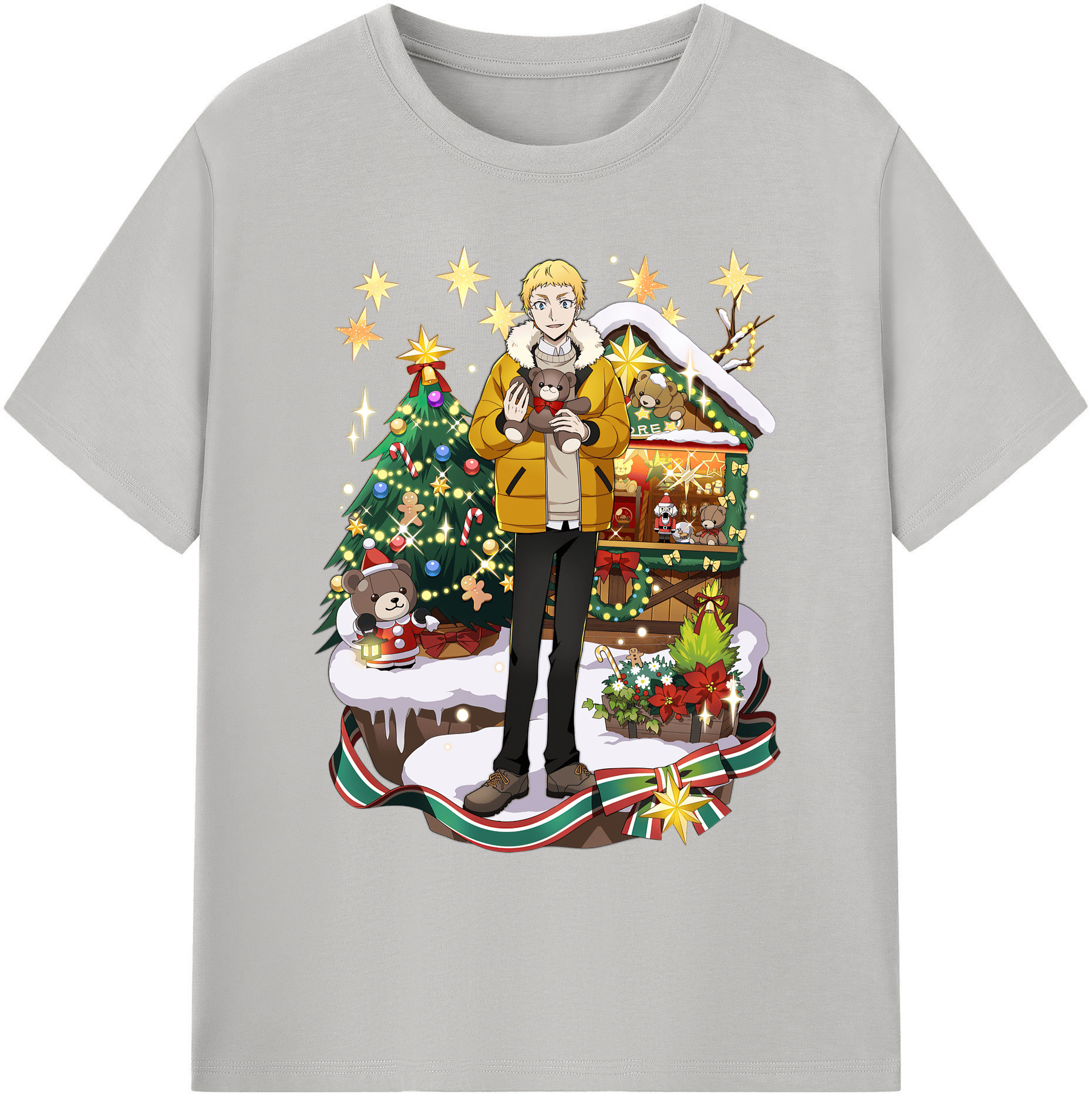 （画像用） 文豪ストレイドッグス Bungo Stray Dogs 綿100％ メンズ半袖Tシャツ｜肌触りやわらか＆通気性