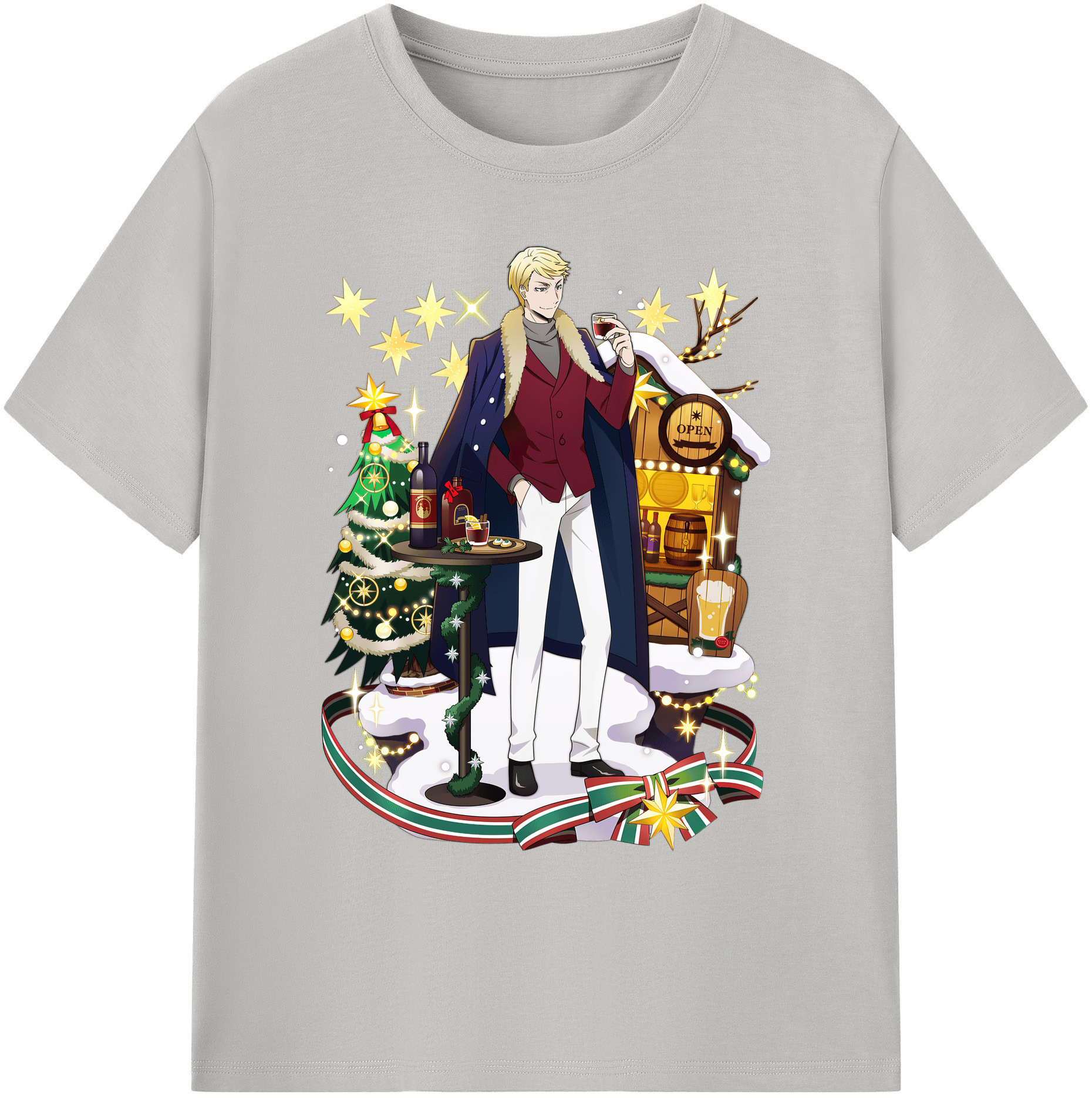 （画像用） 文豪ストレイドッグス Bungo Stray Dogs 綿100％ メンズ半袖Tシャツ｜肌触りやわらか＆通気性