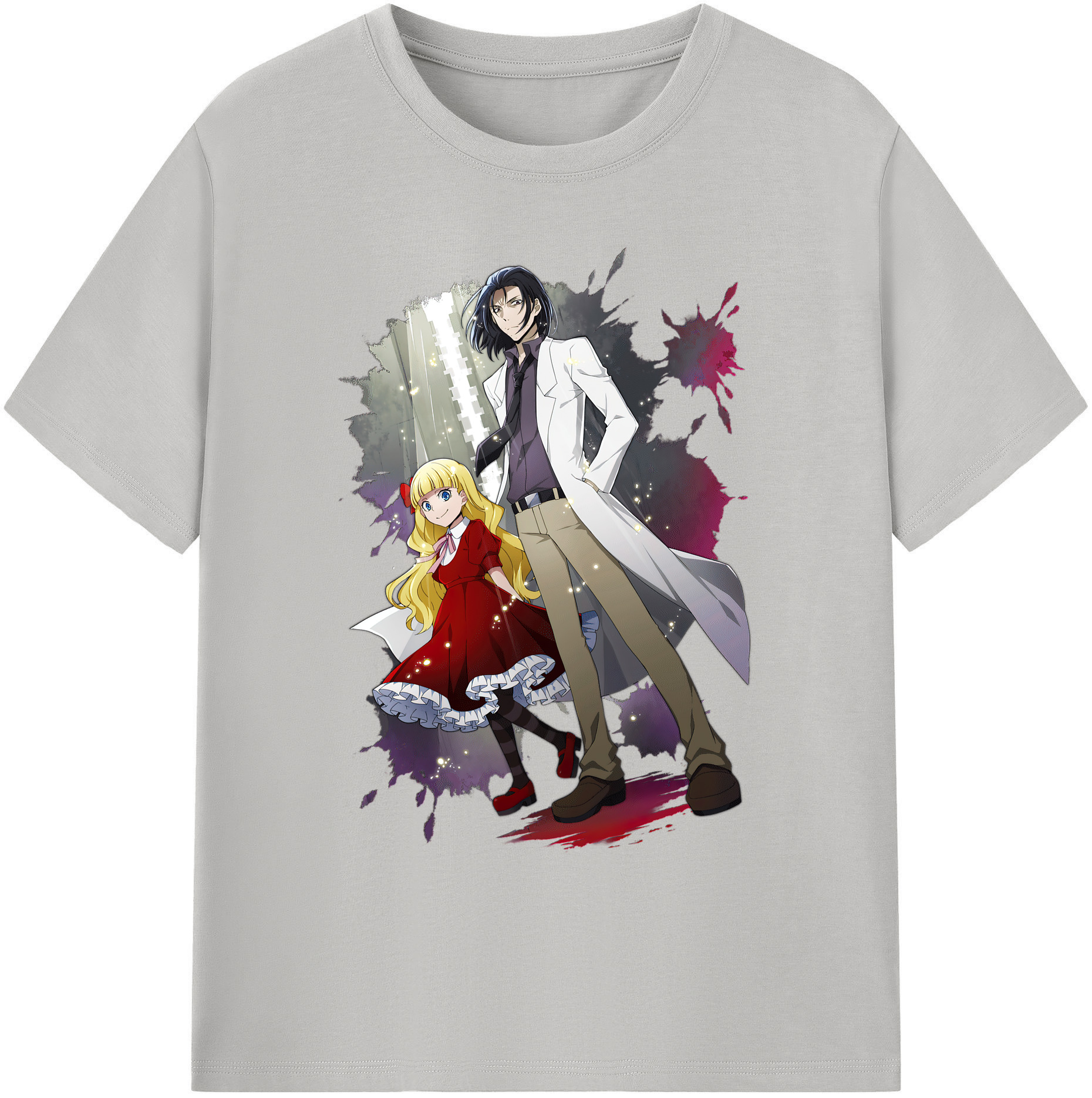 （画像用） 文豪ストレイドッグス Bungo Stray Dogs 綿100％ メンズ半袖Tシャツ｜肌触りやわらか＆通気性