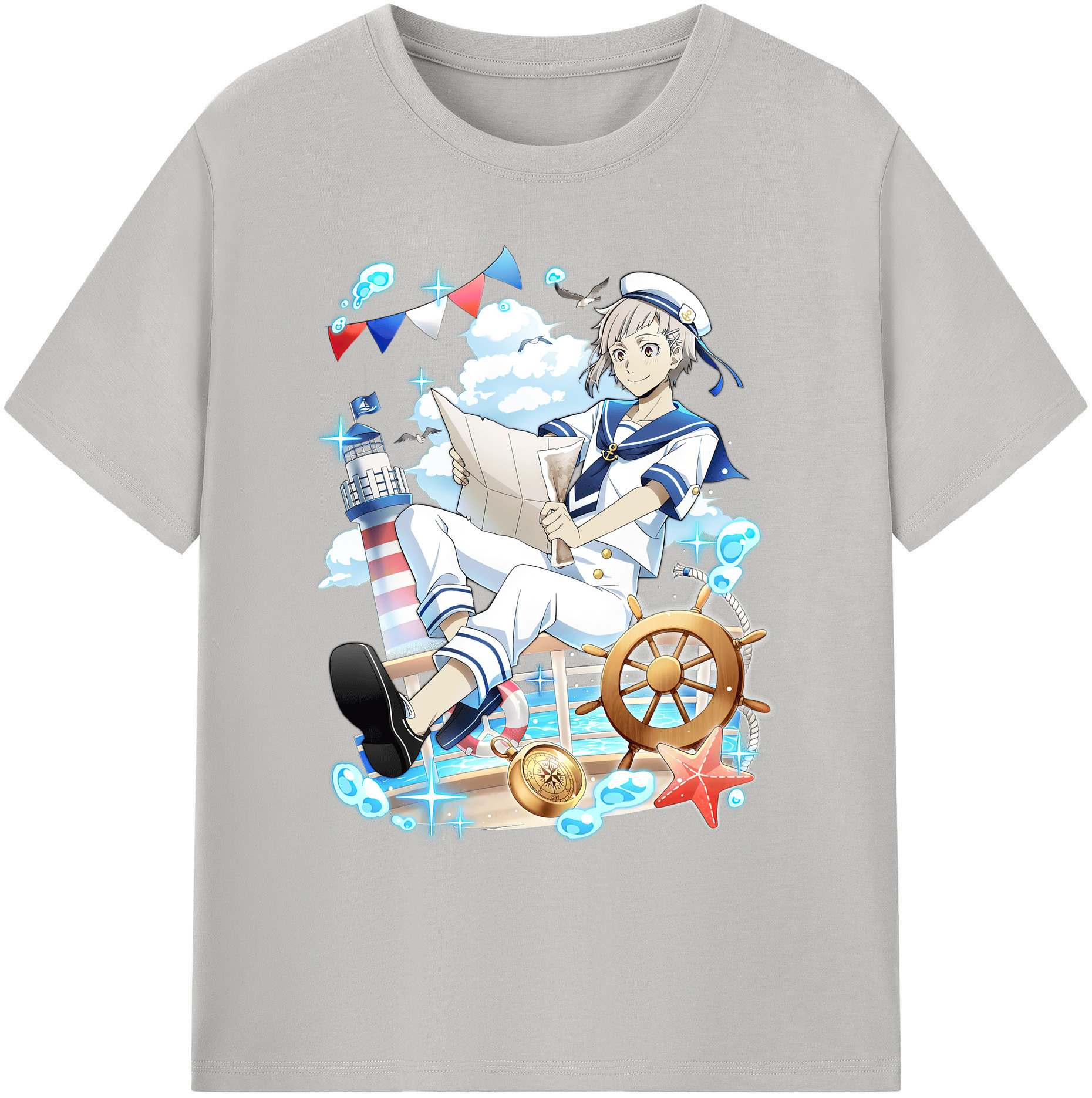 （画像用） 文豪ストレイドッグス Bungo Stray Dogs 綿100％ メンズ半袖Tシャツ｜肌触りやわらか＆通気性