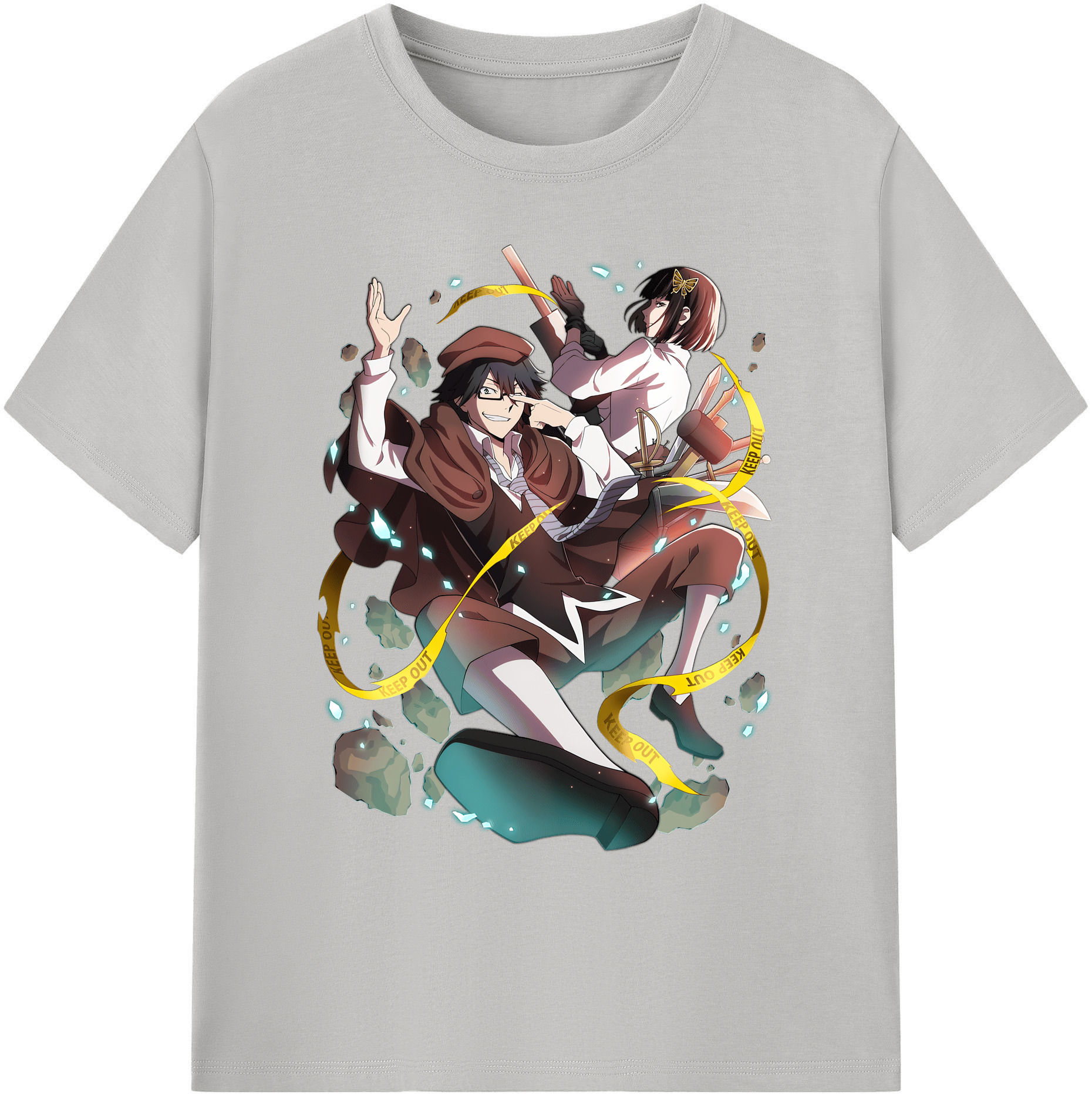 （画像用） 文豪ストレイドッグス Bungo Stray Dogs 綿100％ メンズ半袖Tシャツ｜肌触りやわらか＆通気性