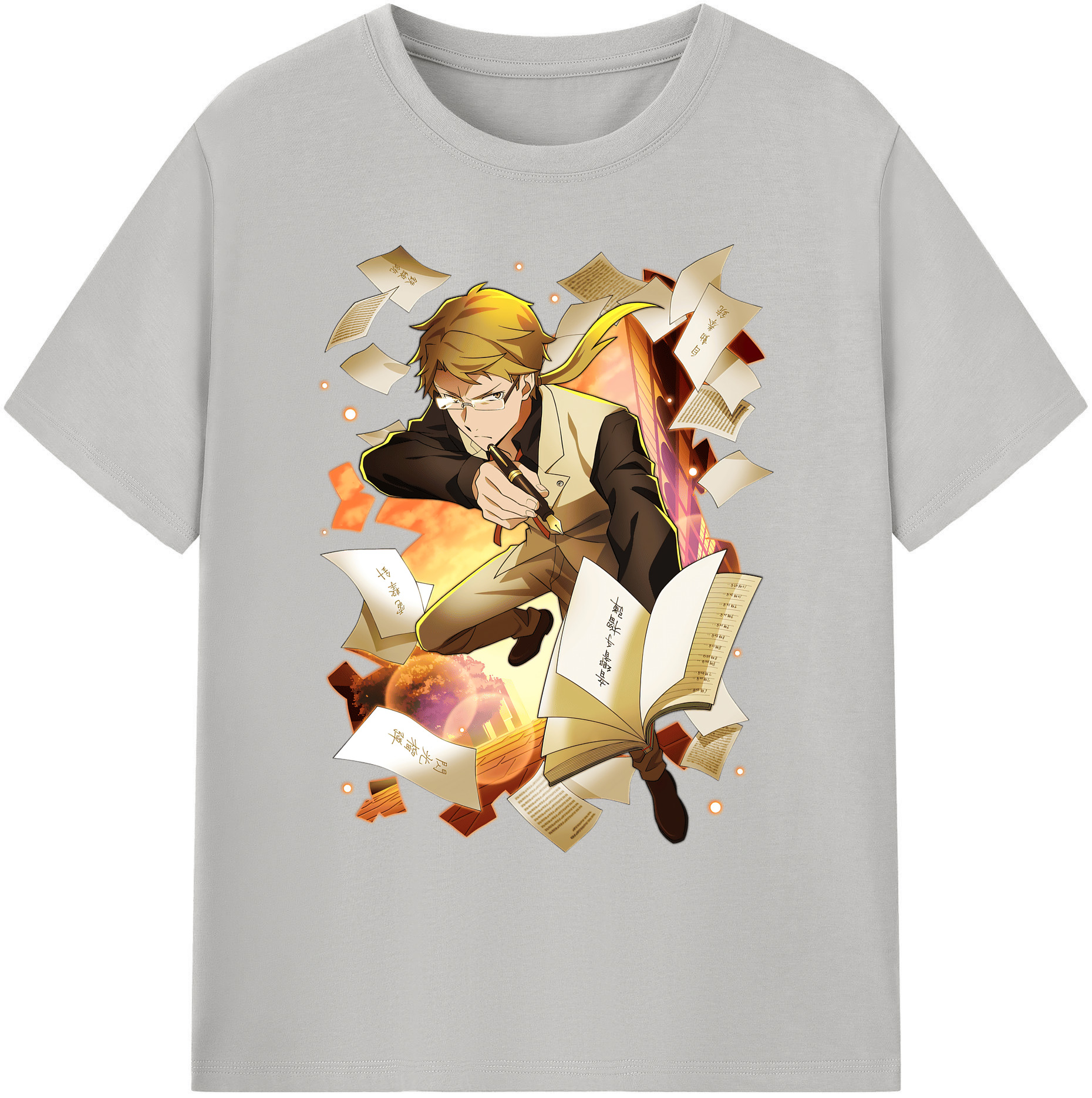 （画像用） 文豪ストレイドッグス Bungo Stray Dogs 綿100％ メンズ半袖Tシャツ｜肌触りやわらか＆通気性