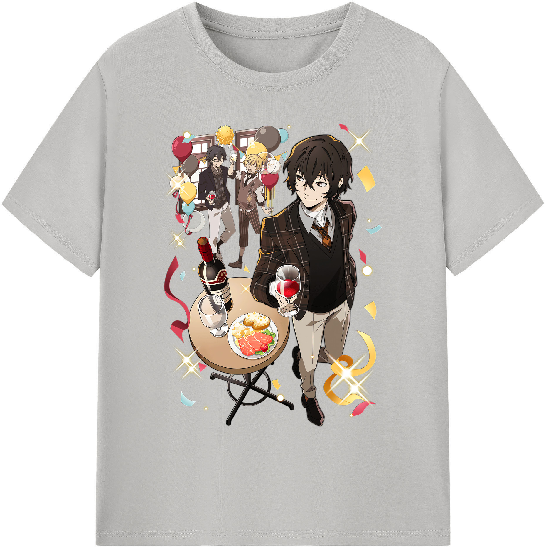 （画像用） 文豪ストレイドッグス Bungo Stray Dogs 綿100％ メンズ半袖Tシャツ｜肌触りやわらか＆通気性