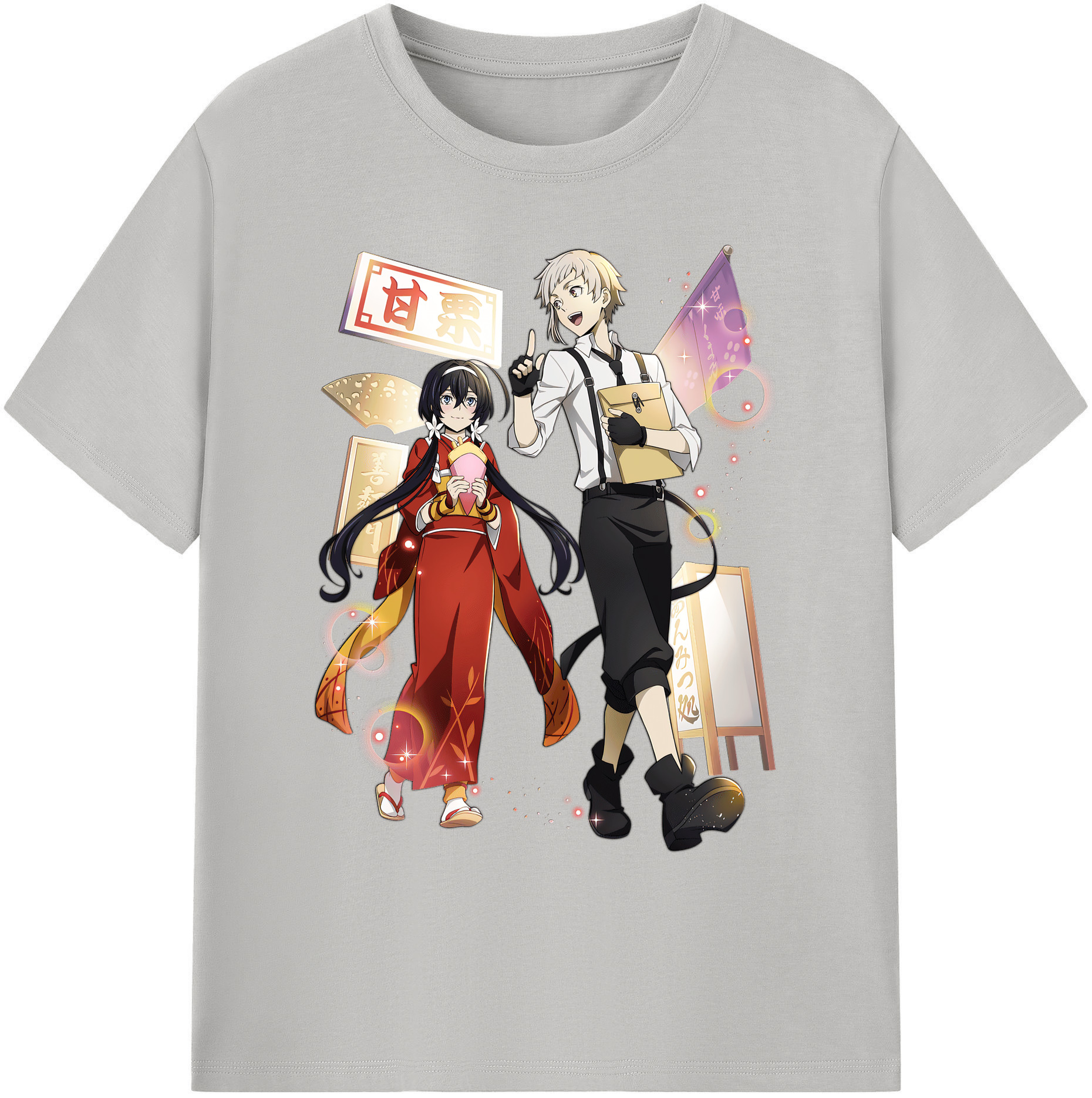 （画像用） 文豪ストレイドッグス Bungo Stray Dogs 綿100％ メンズ半袖Tシャツ｜肌触りやわらか＆通気性