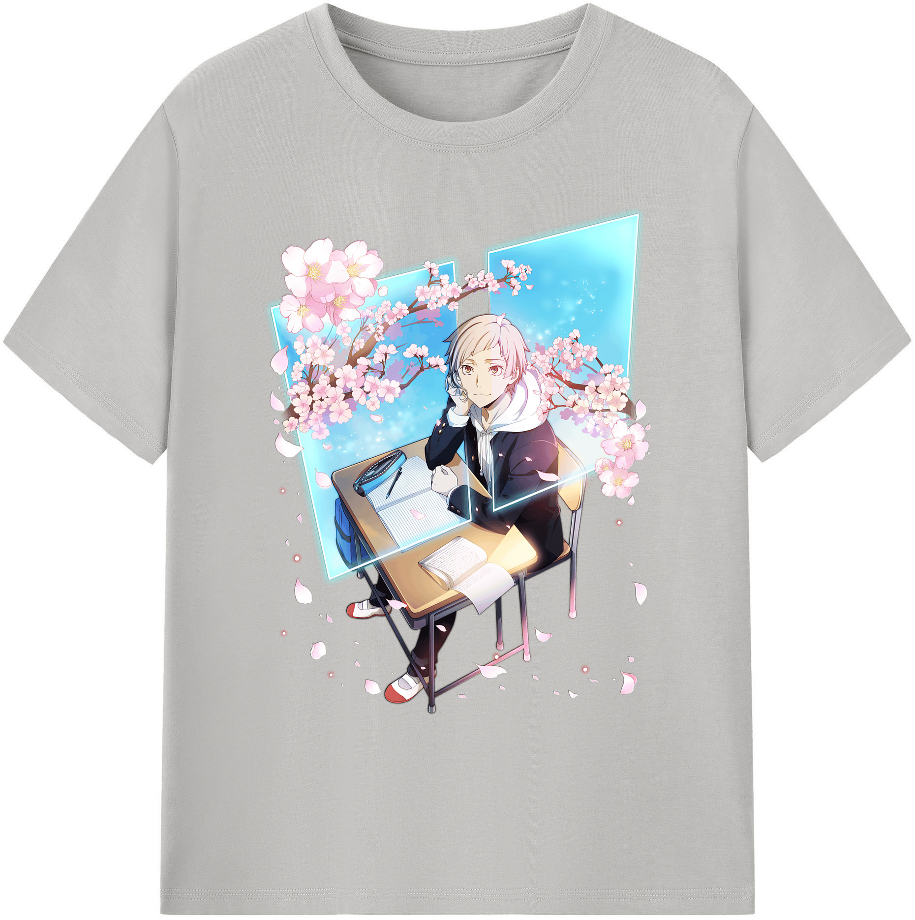 （画像用） 文豪ストレイドッグス Bungo Stray Dogs 綿100％ メンズ半袖Tシャツ｜肌触りやわらか＆通気性