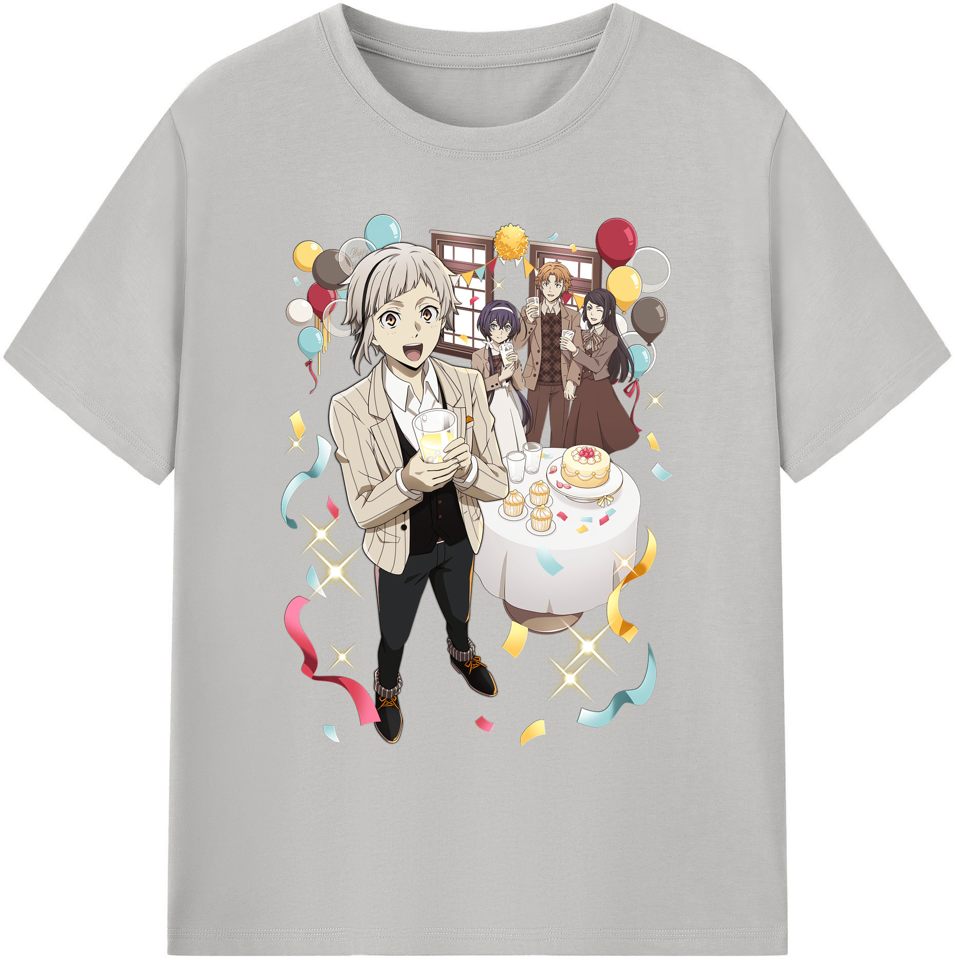 （画像用） 文豪ストレイドッグス Bungo Stray Dogs 綿100％ メンズ半袖Tシャツ｜肌触りやわらか＆通気性