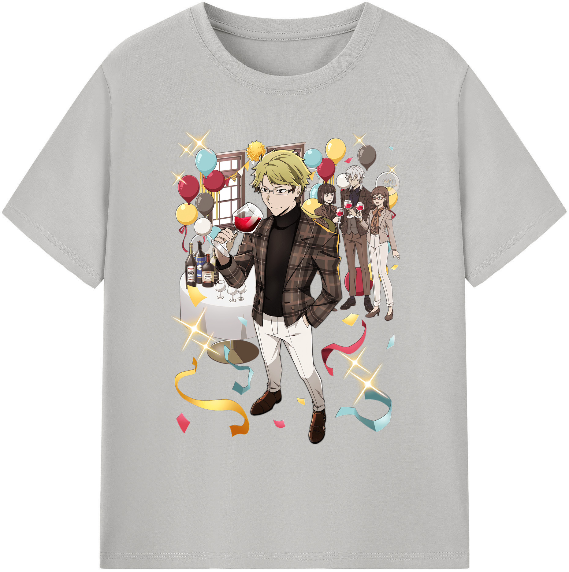 （画像用） 文豪ストレイドッグス Bungo Stray Dogs 綿100％ メンズ半袖Tシャツ｜肌触りやわらか＆通気性