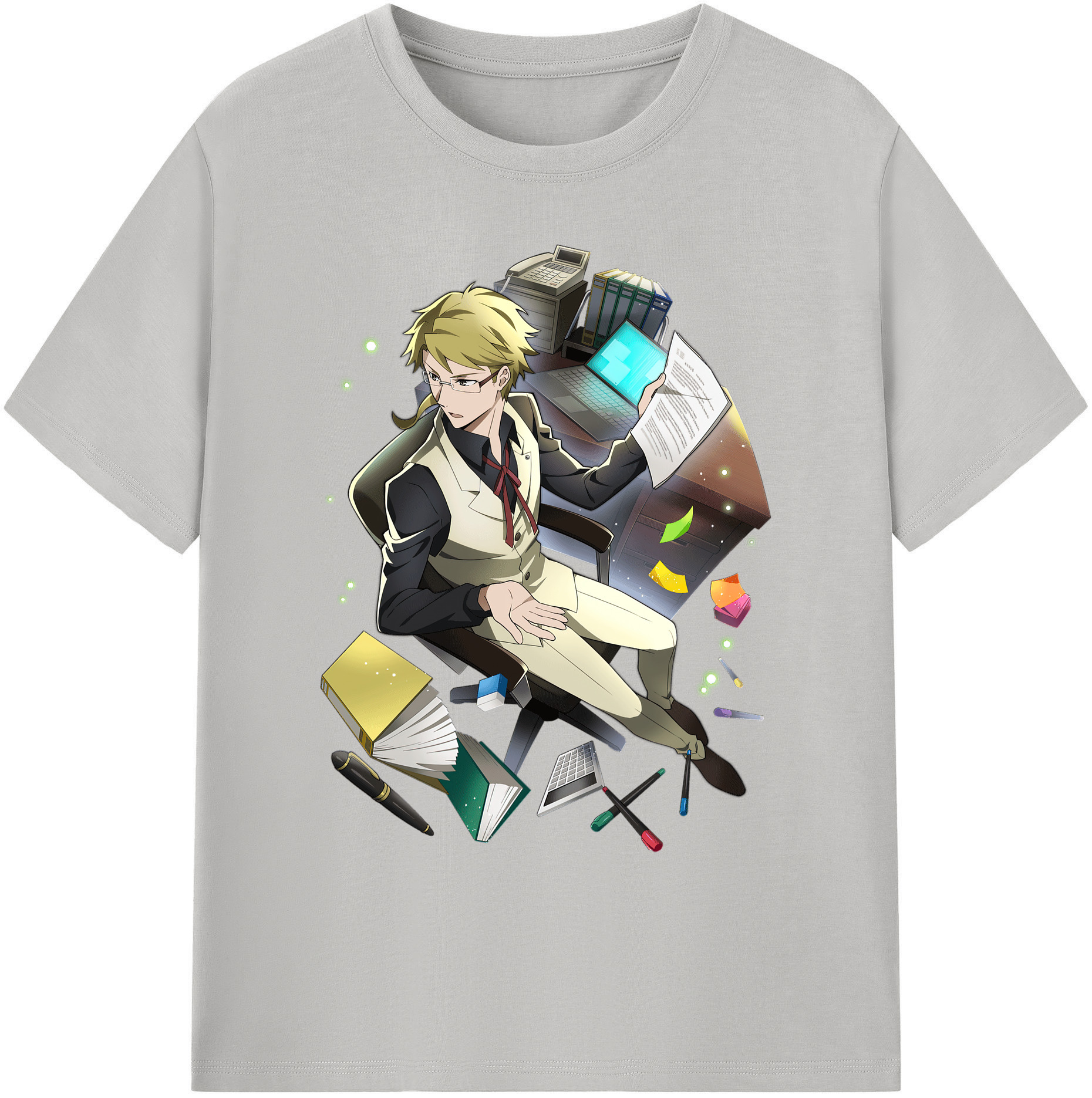 （画像用） 文豪ストレイドッグス Bungo Stray Dogs 綿100％ メンズ半袖Tシャツ｜肌触りやわらか＆通気性