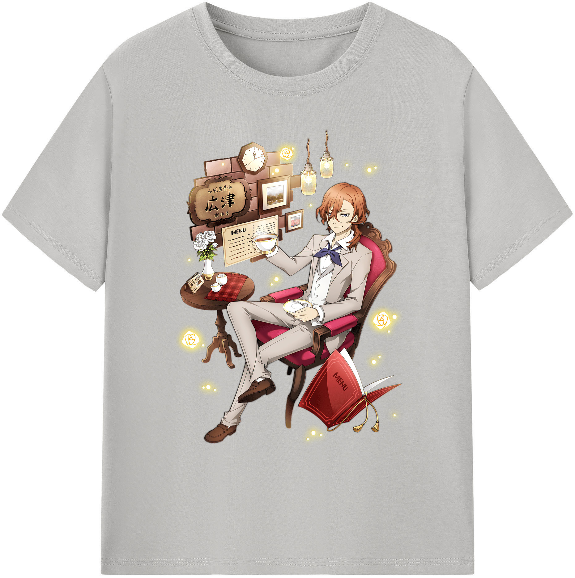 （画像用） 文豪ストレイドッグス Bungo Stray Dogs 綿100％ メンズ半袖Tシャツ｜肌触りやわらか＆通気性