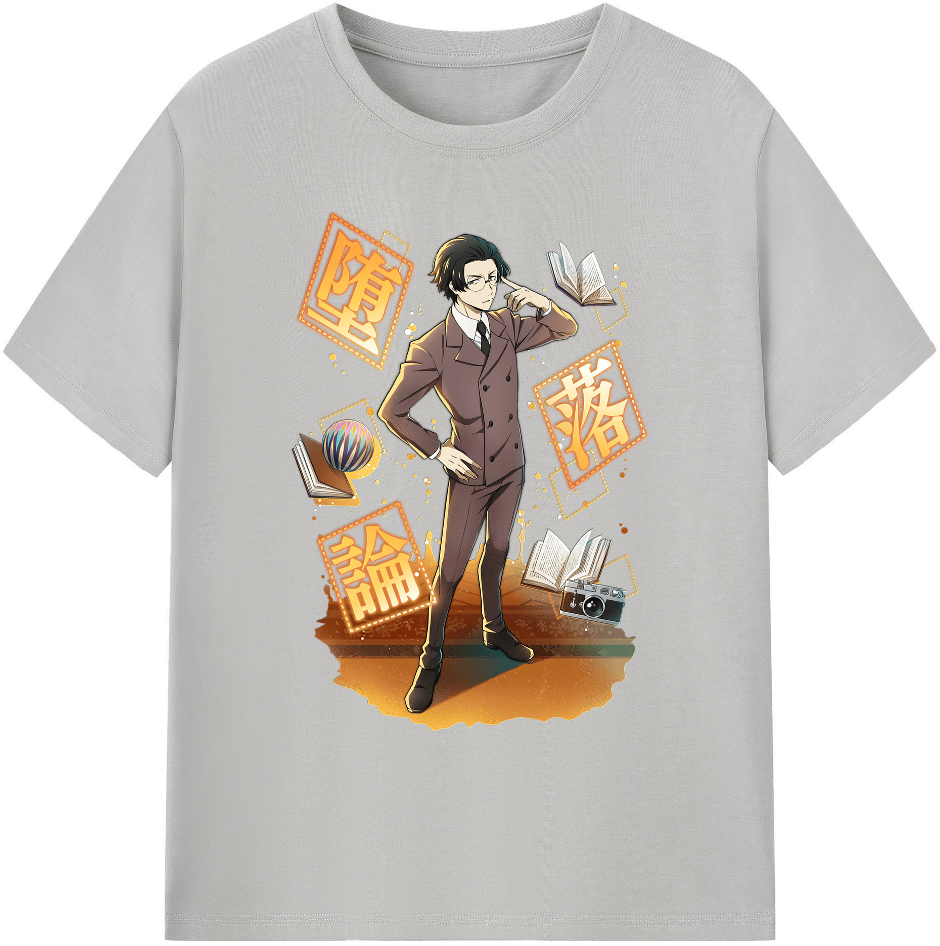 （画像用） 文豪ストレイドッグス Bungo Stray Dogs 綿100％ メンズ半袖Tシャツ｜肌触りやわらか＆通気性
