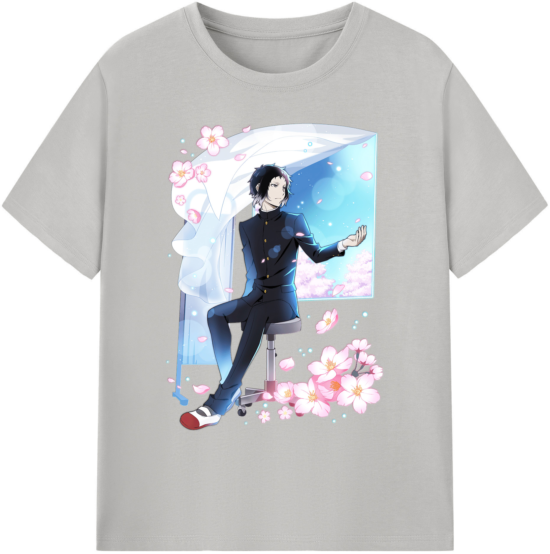 （画像用） 文豪ストレイドッグス Bungo Stray Dogs 綿100％ メンズ半袖Tシャツ｜肌触りやわらか＆通気性