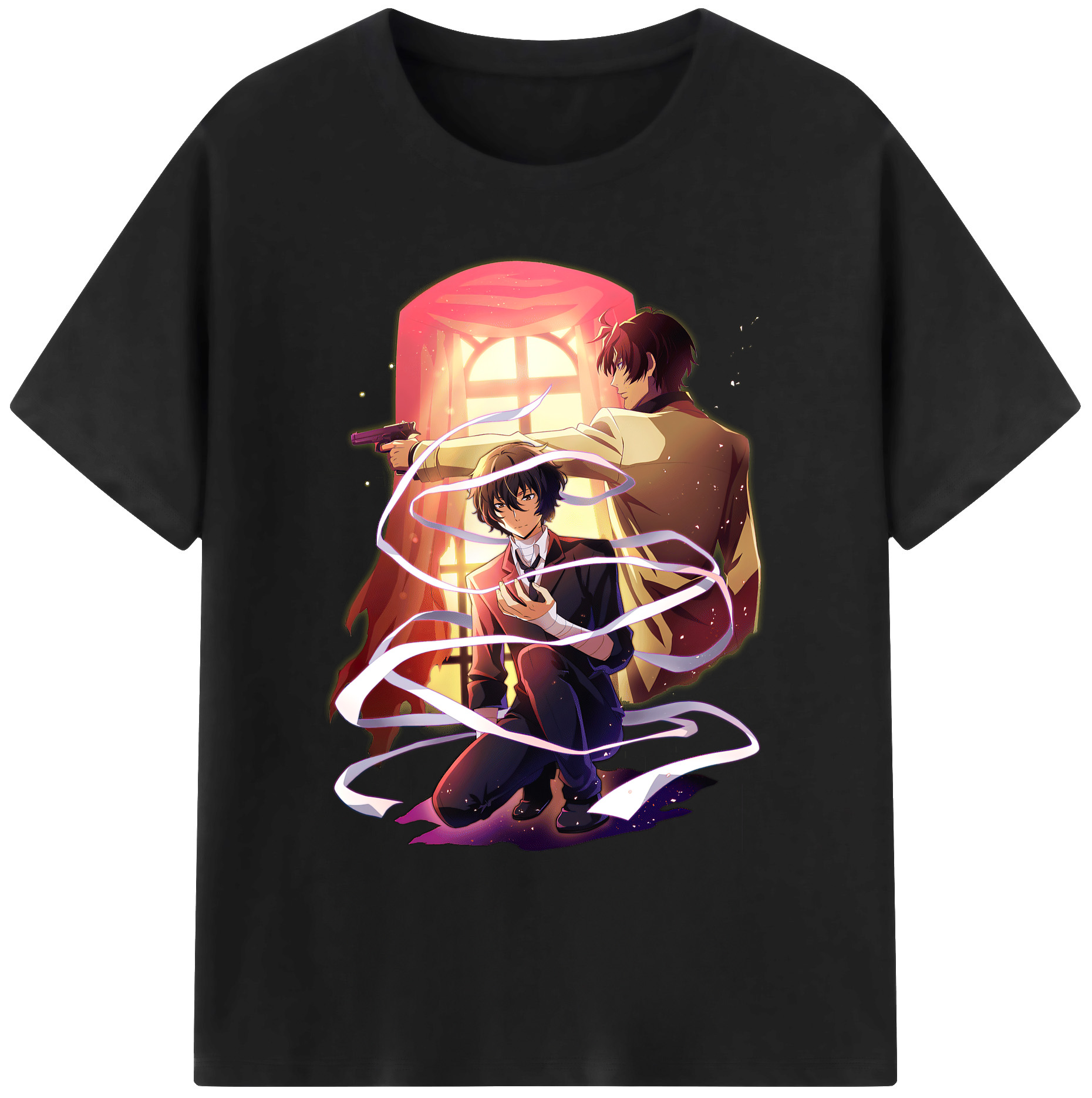 （画像用） 文豪ストレイドッグス Bungo Stray Dogs 綿100％ メンズ半袖Tシャツ｜肌触りやわらか＆通気性