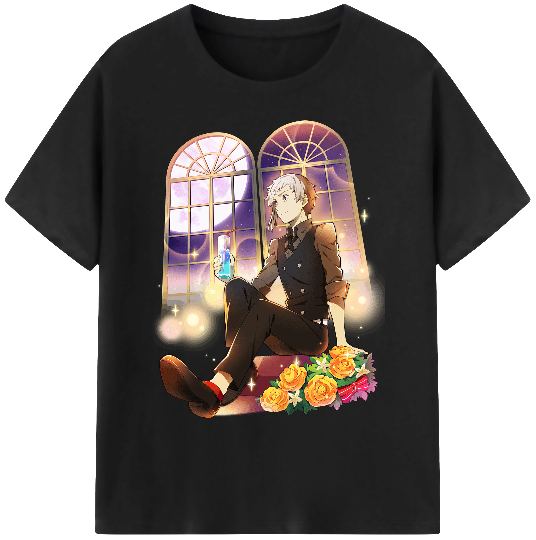（画像用） 文豪ストレイドッグス Bungo Stray Dogs 綿100％ メンズ半袖Tシャツ｜肌触りやわらか＆通気性