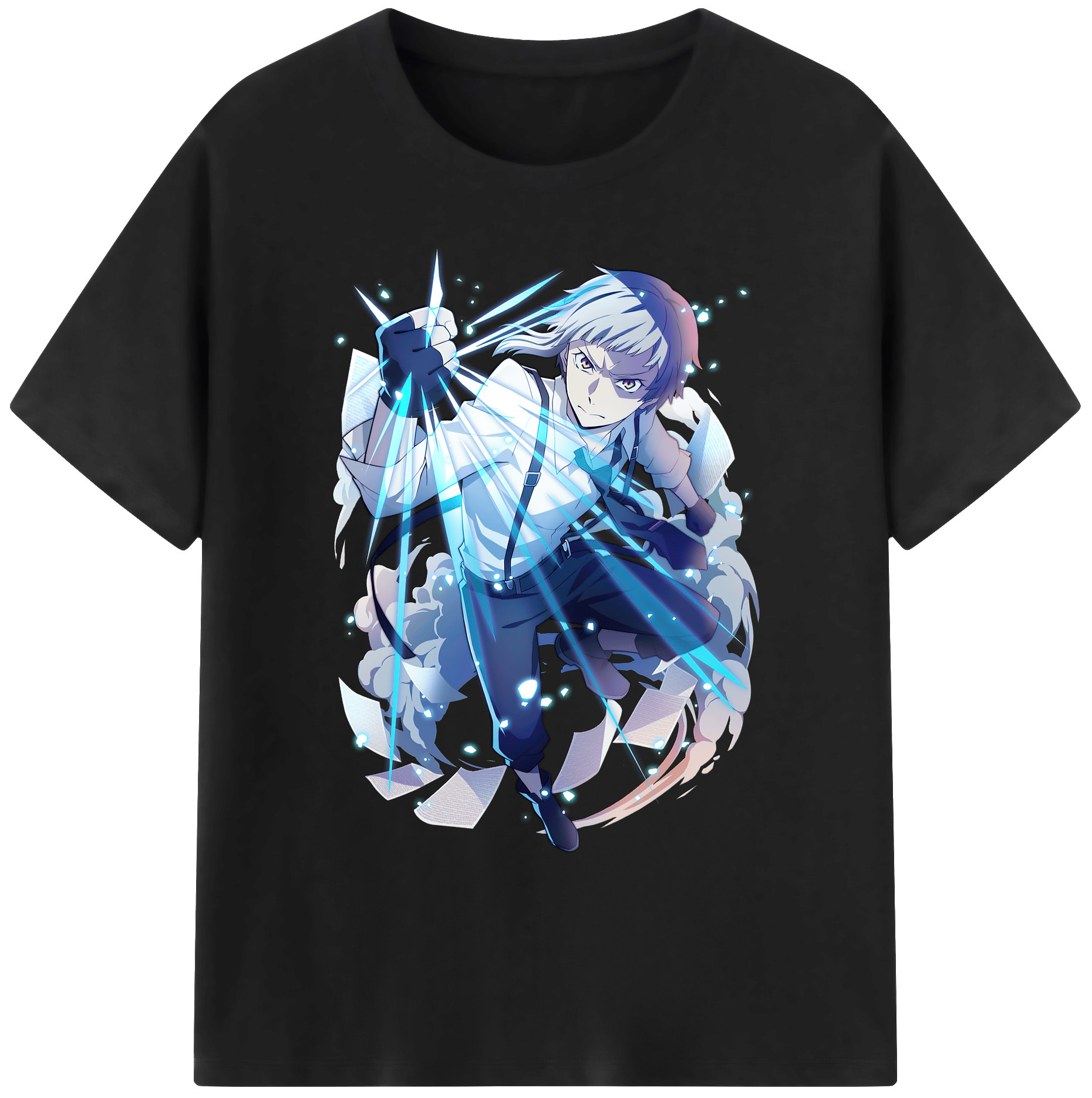 （画像用） 文豪ストレイドッグス Bungo Stray Dogs 綿100％ メンズ半袖Tシャツ｜肌触りやわらか＆通気性