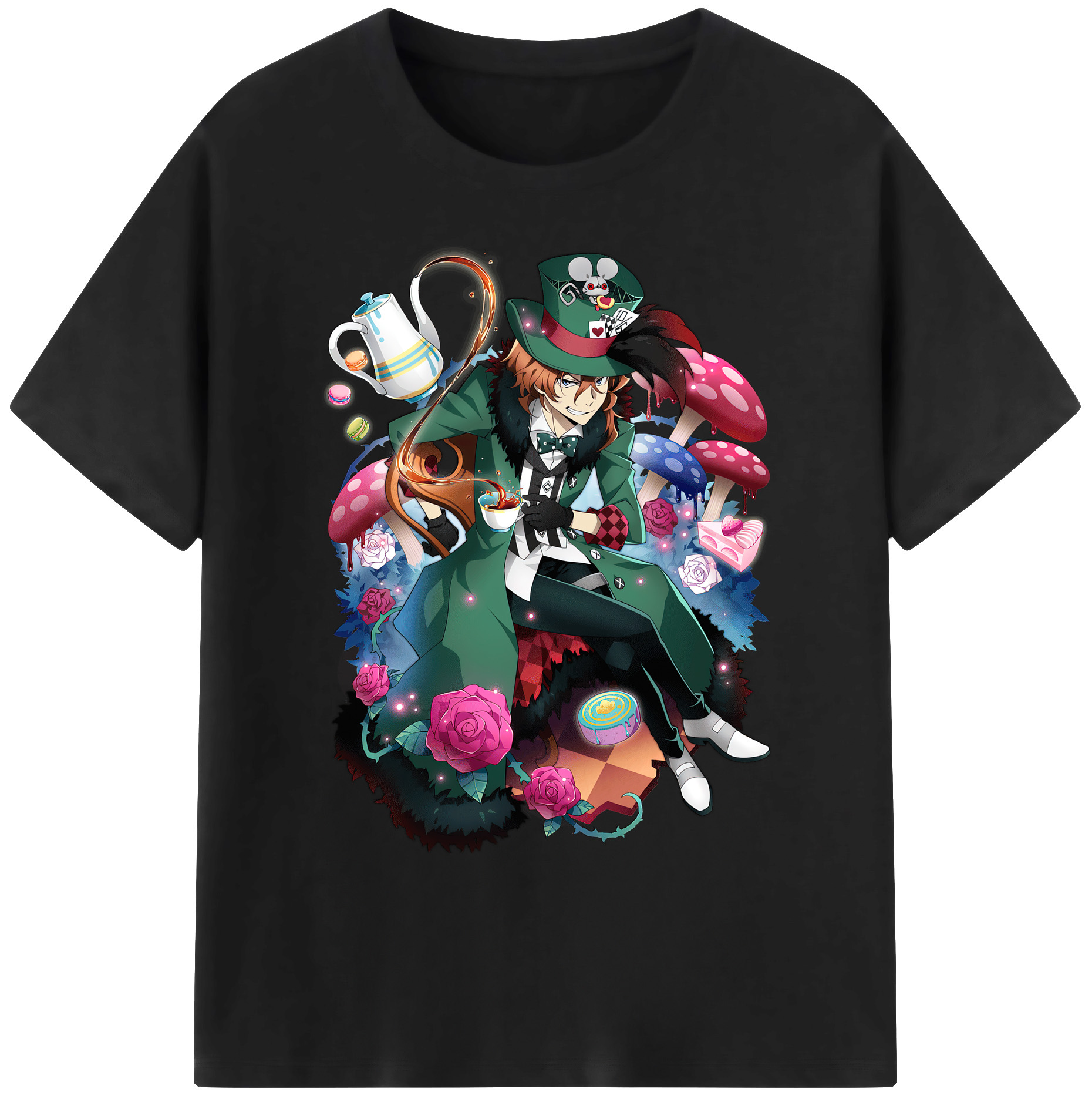 （画像用） 文豪ストレイドッグス Bungo Stray Dogs 綿100％ メンズ半袖Tシャツ｜肌触りやわらか＆通気性